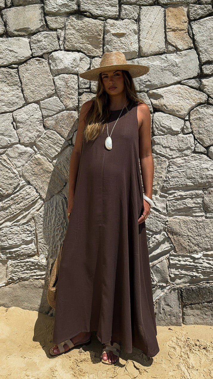 Darcy Maxi Dress - Chocolate - Billy J