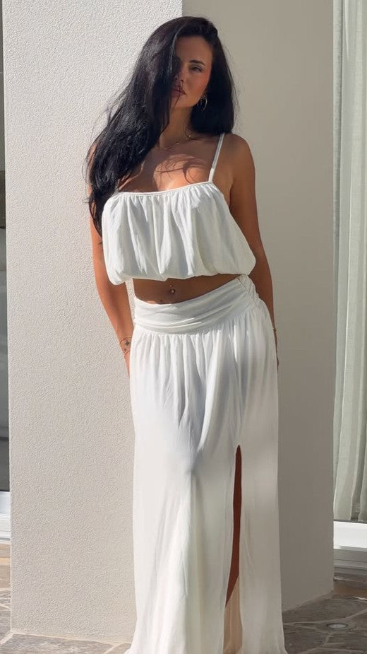 Stacie Maxi Skirt - White - Billy J