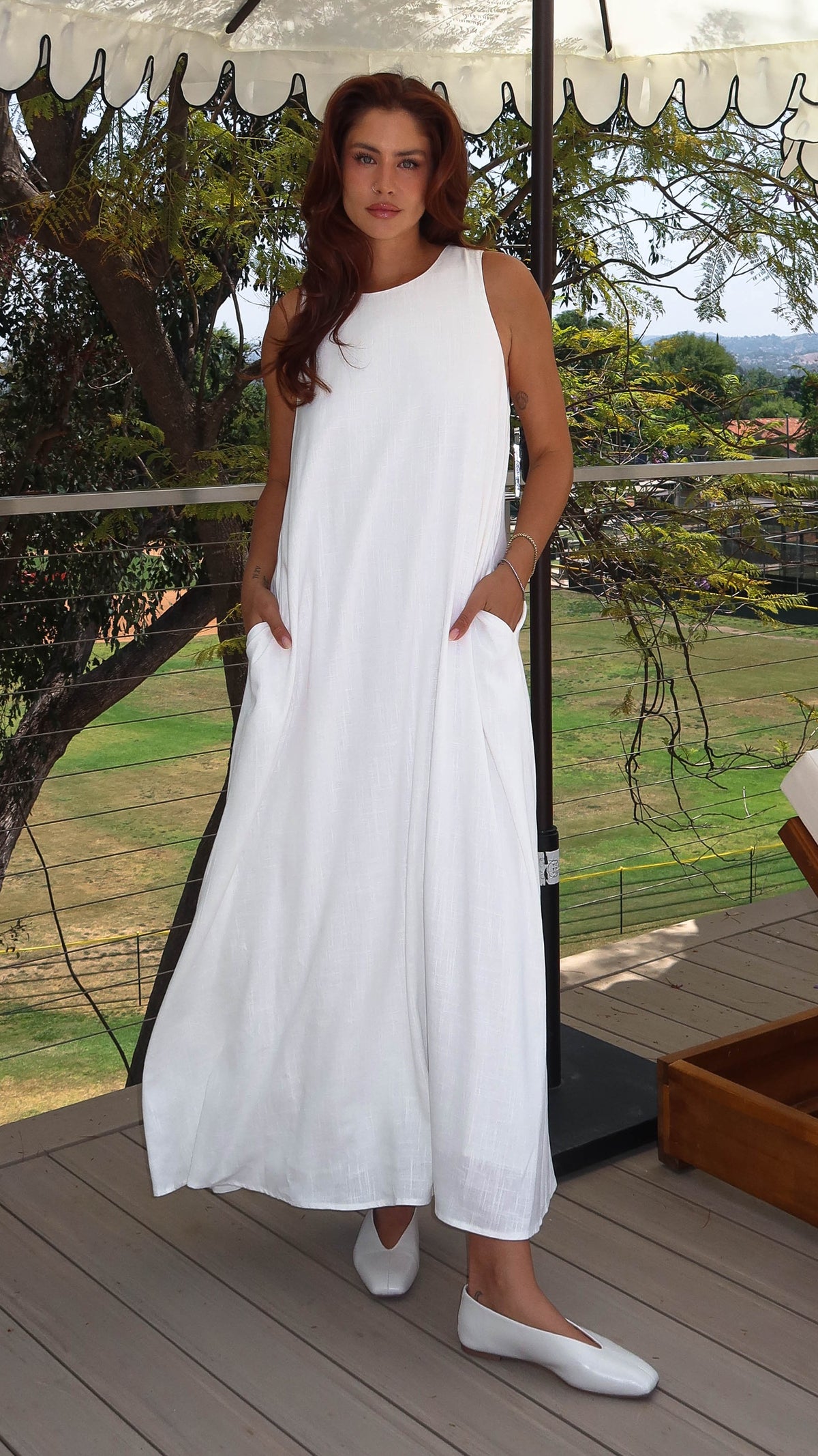Mylah Maxi Dress - White - Billy J
