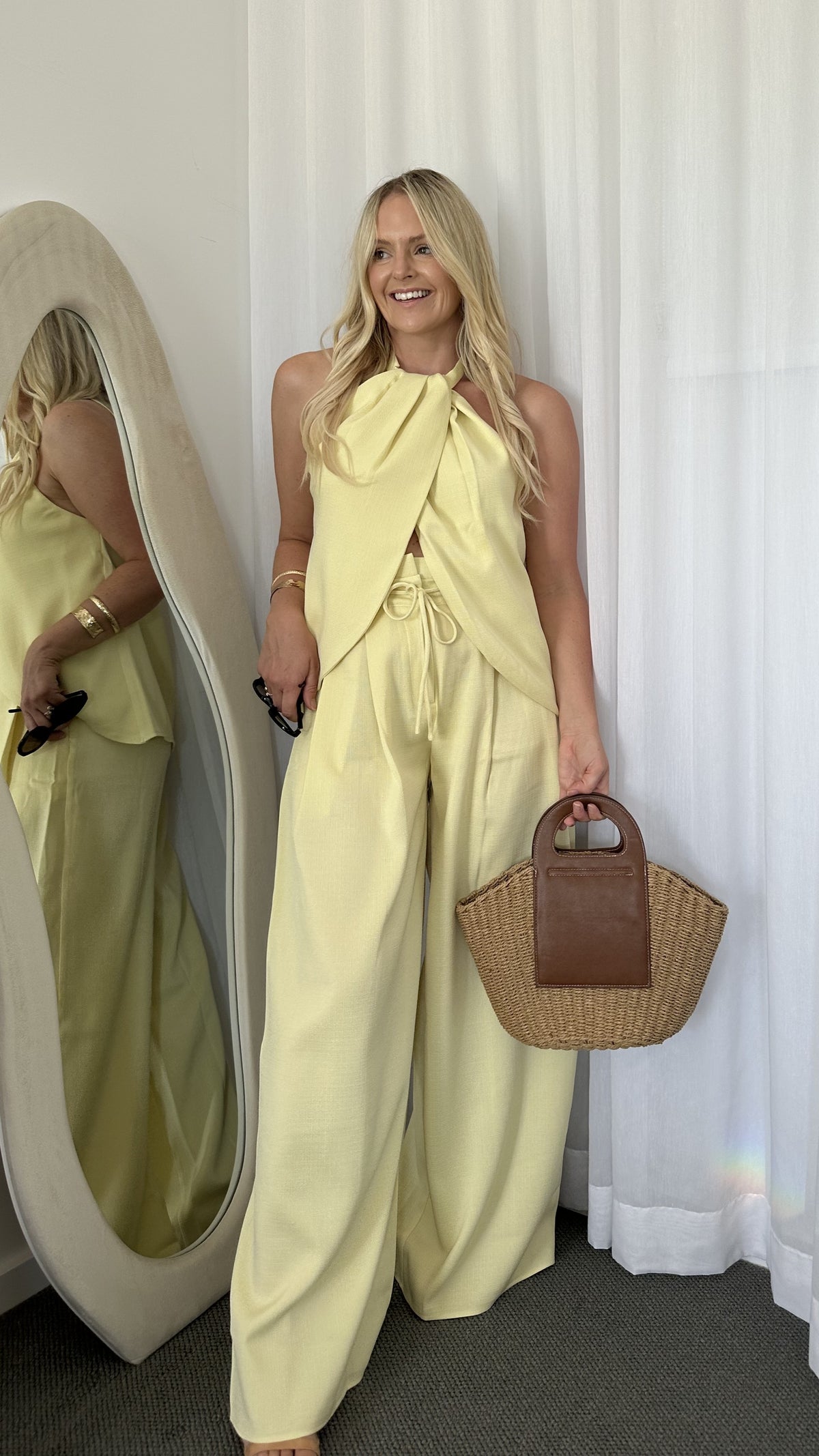 Melinda High Waist Pants - Soft Yellow - Billy J