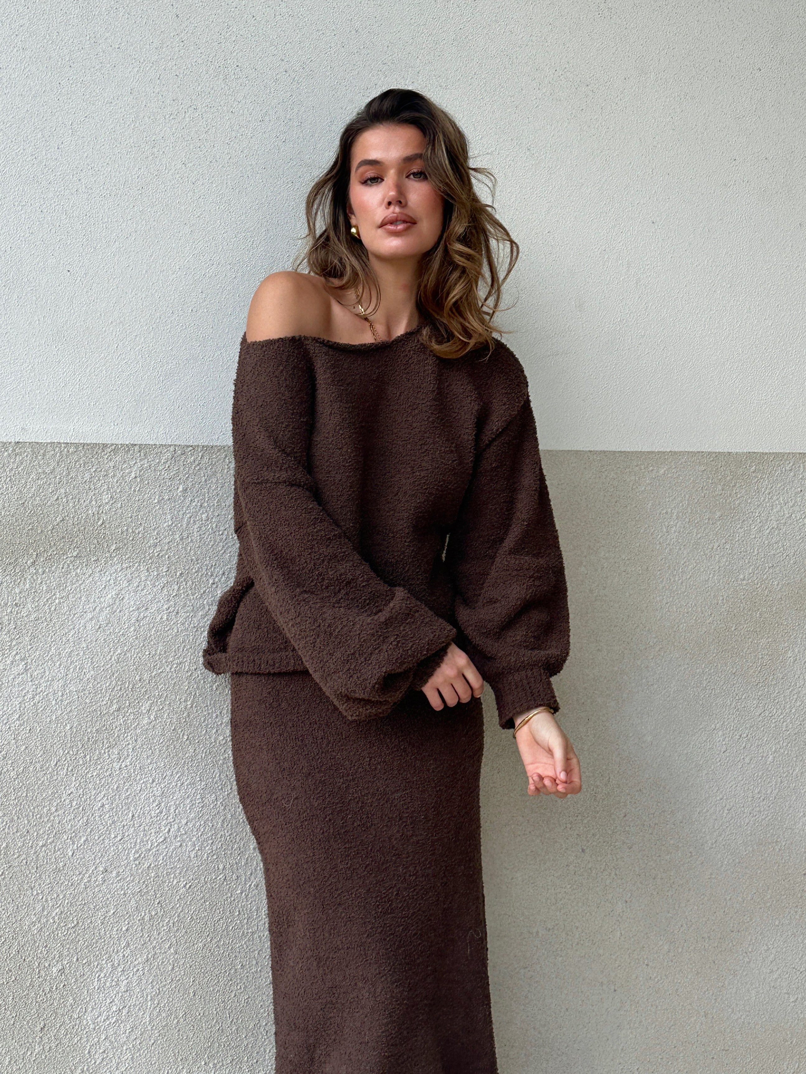 Cohen Knit Jumper - Chocolate - Billy J