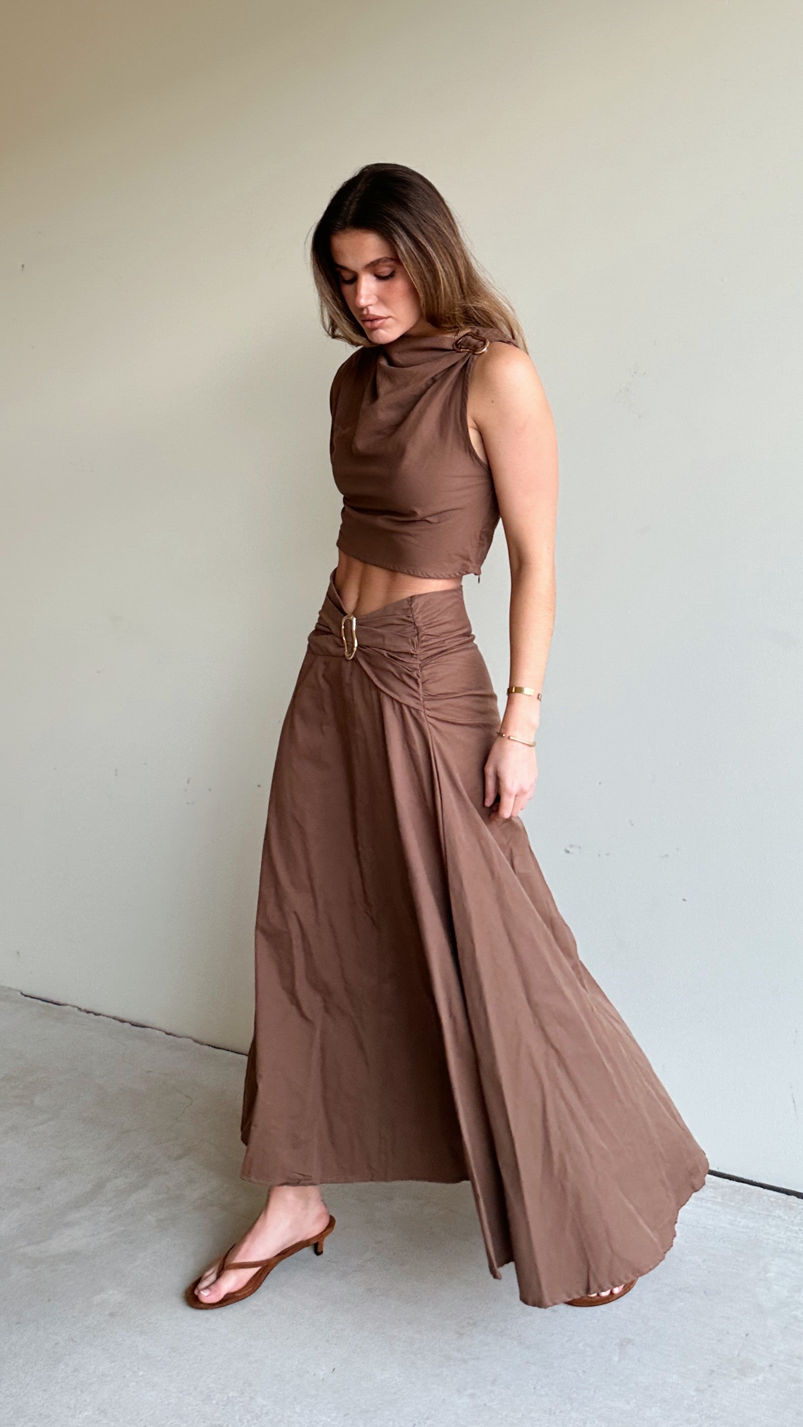 Delphine Maxi Skirt - Chocolate - Billy J