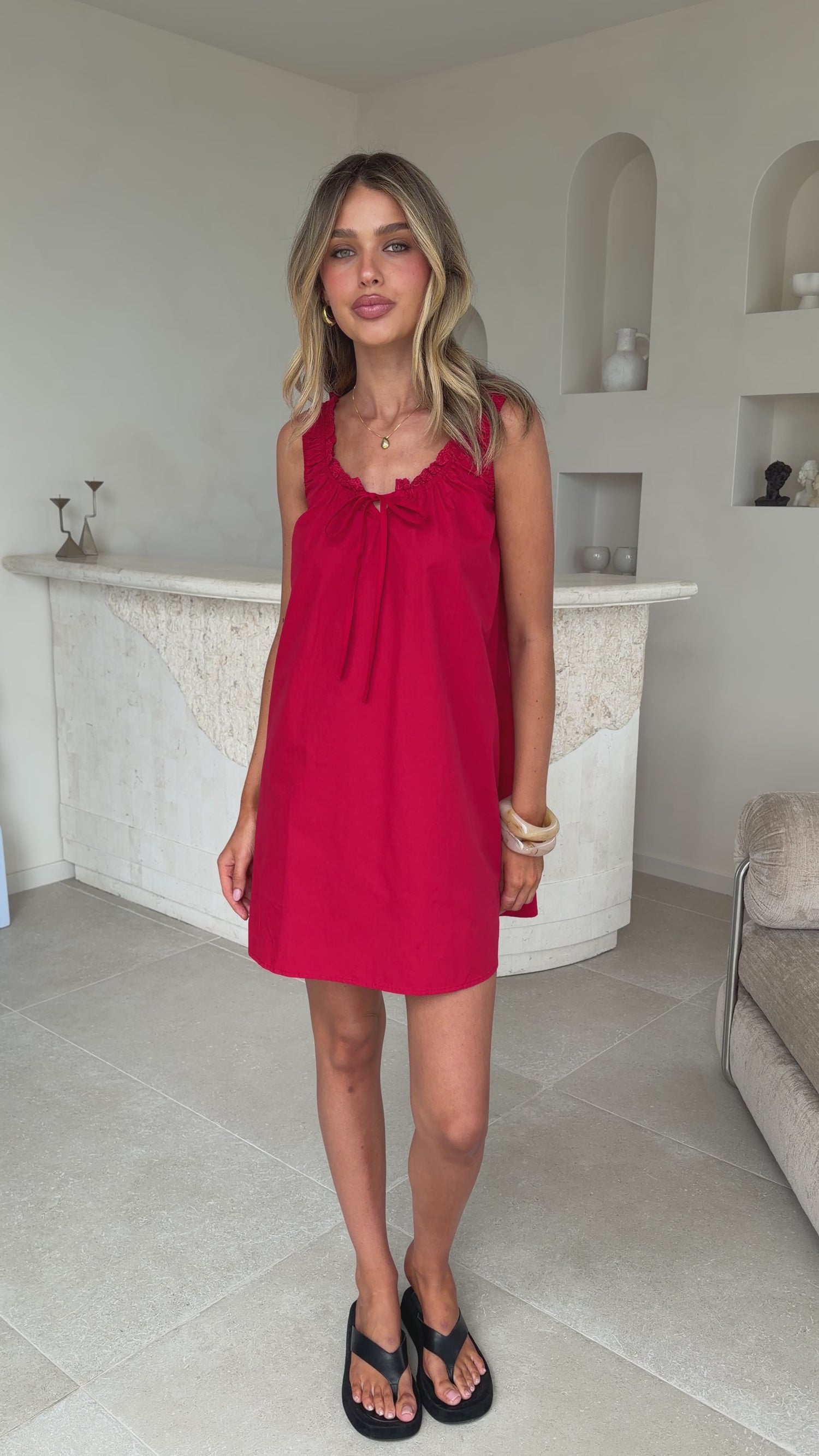 Maddy Mini Dress - Red - Billy J