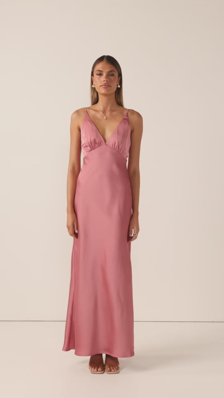 Load video: Ziah Maxi Dress - Baked Rose
