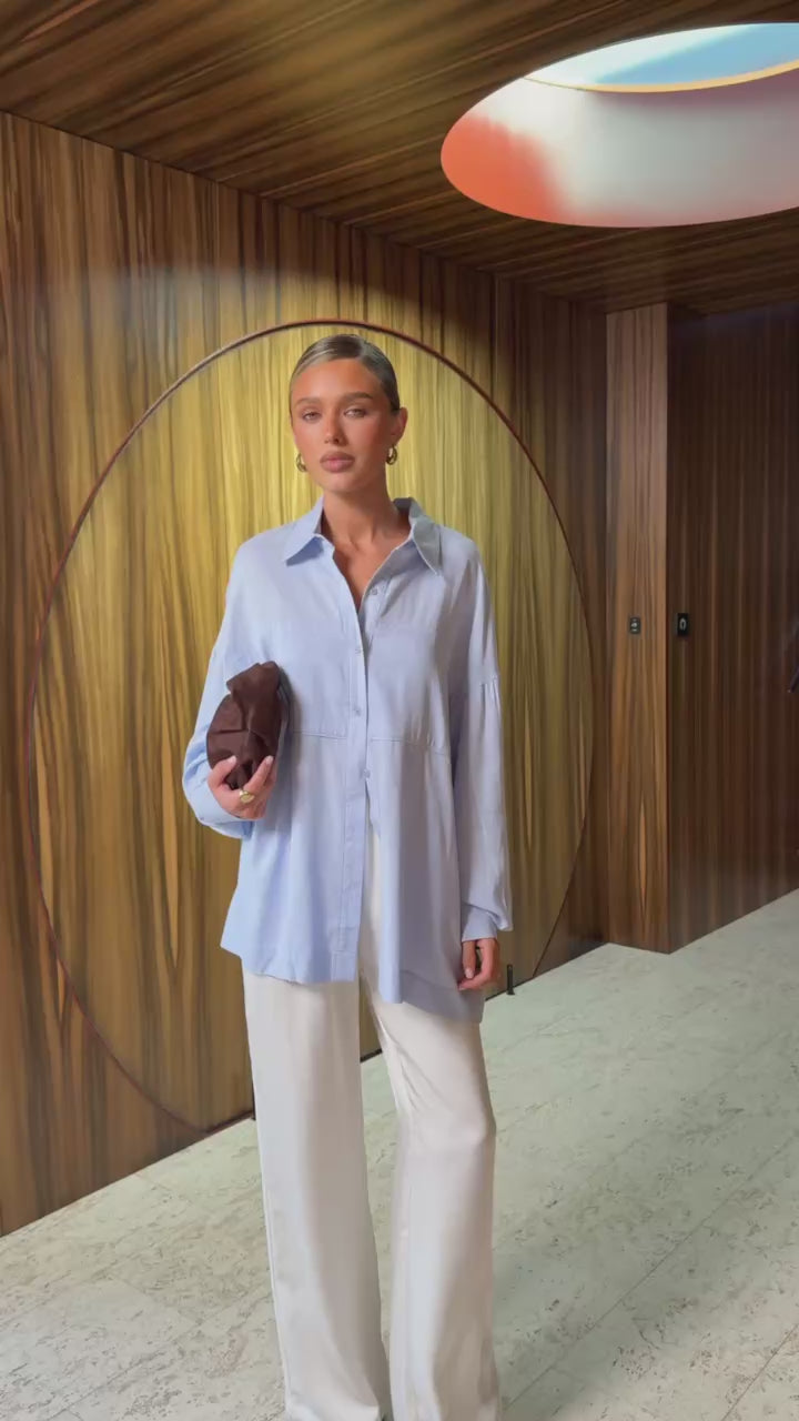 Load video: Adelaide Long Sleeve Top - Blue - Billy J