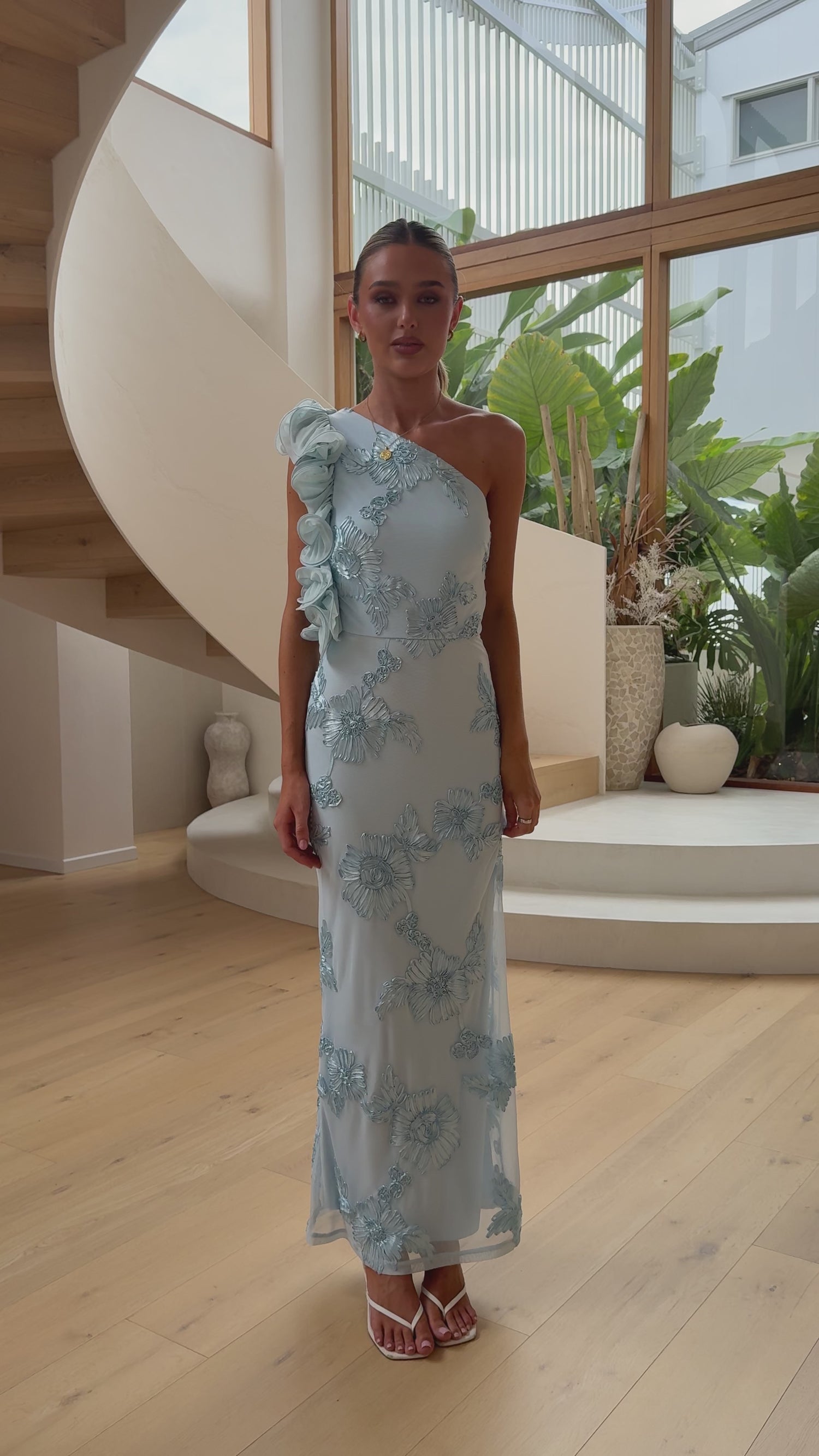 Darlee Maxi Dress - Baby Blue Floral - Billy J