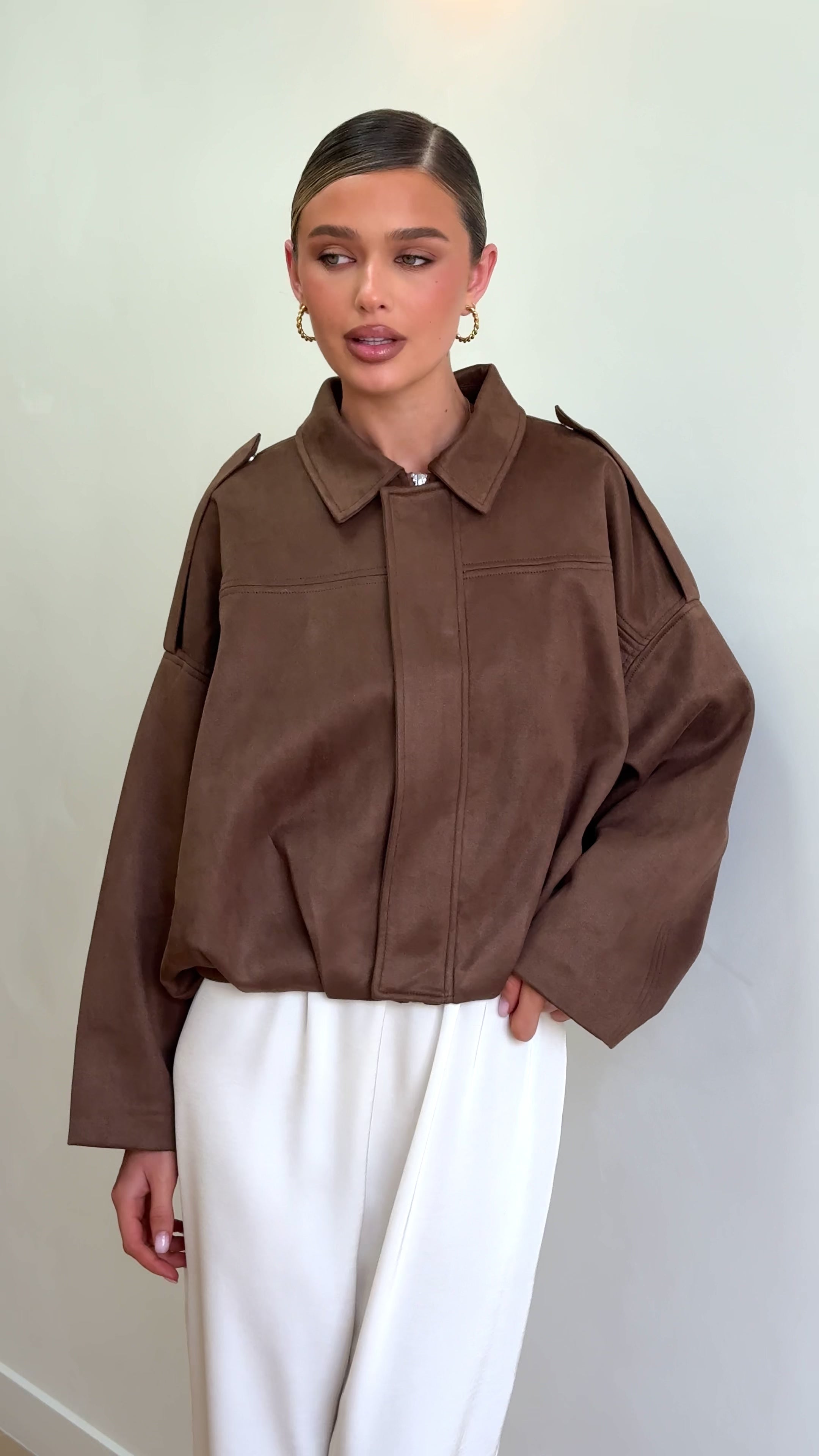 Load video: Phoenix Bomber Jacket - Brown - Billy J