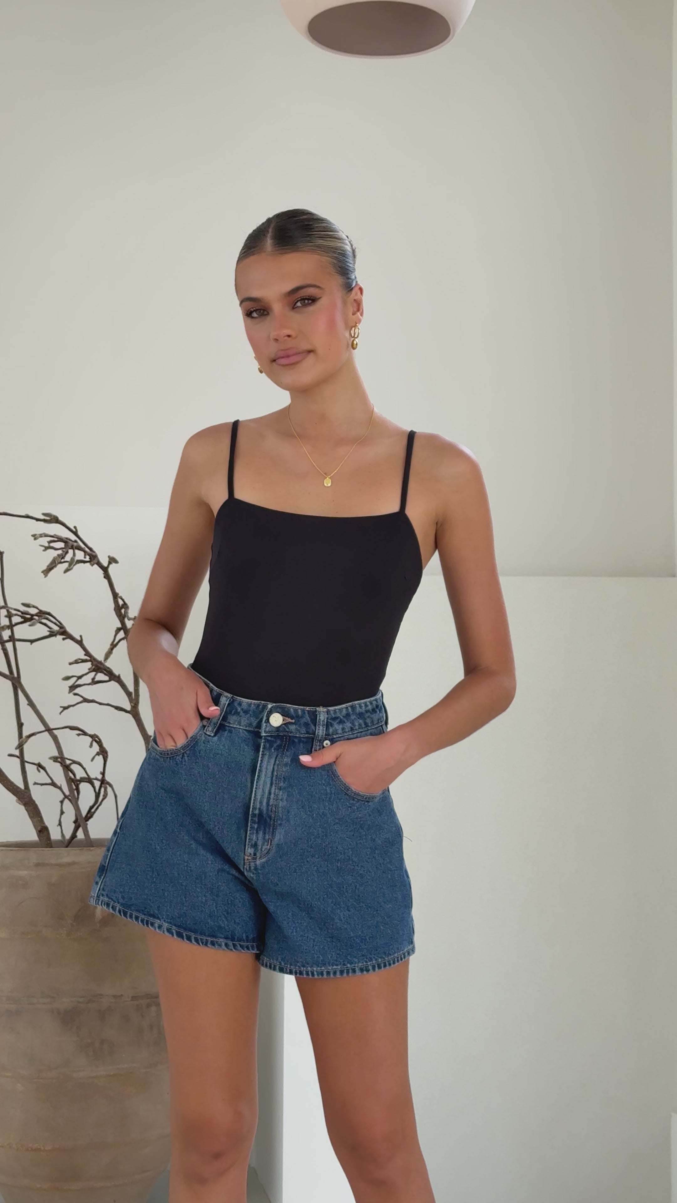 Load video: Amos Bodysuit - Black - Billy J