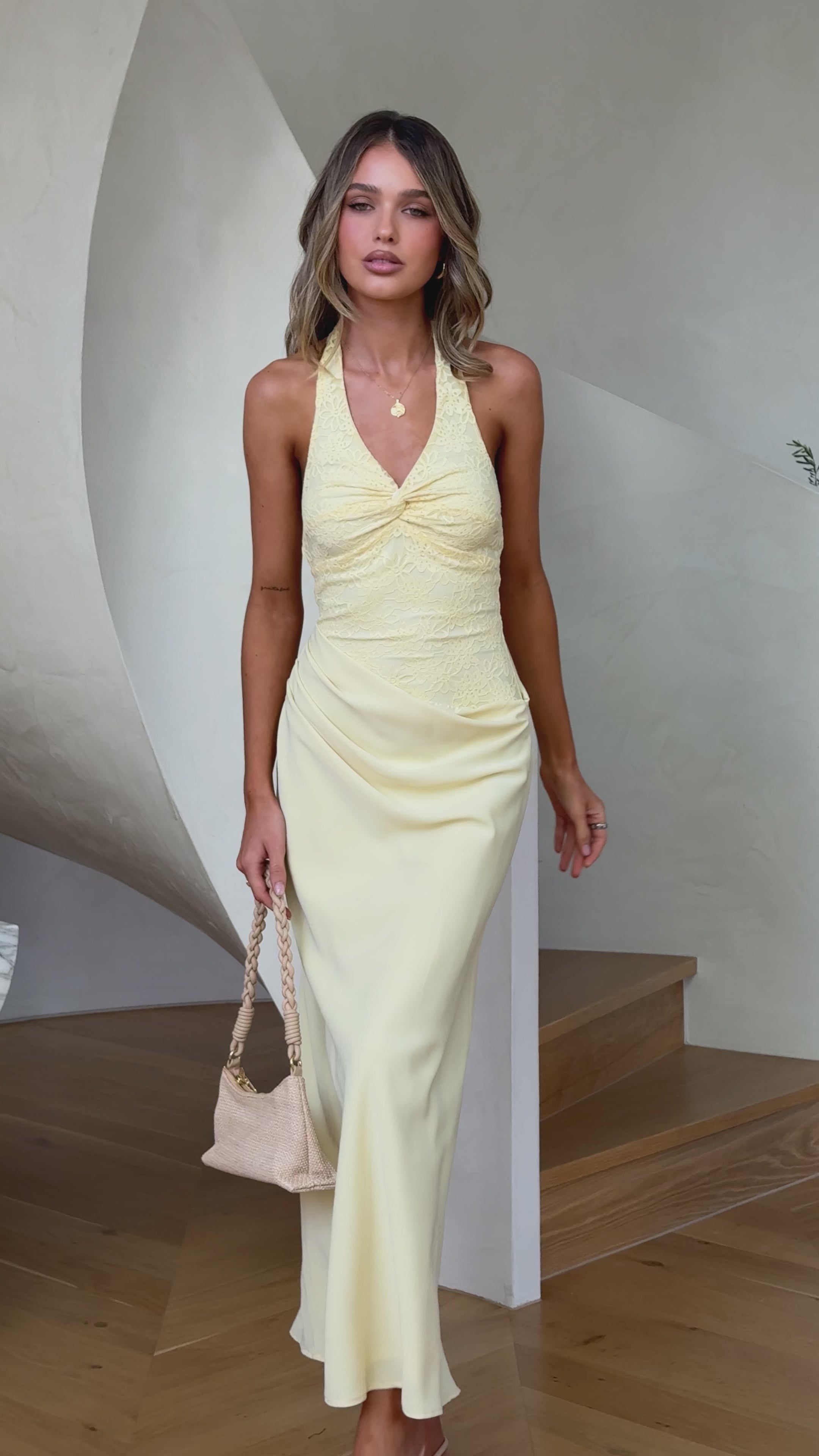 Load video: Zaliyah Maxi Dress - Yellow - Billy J