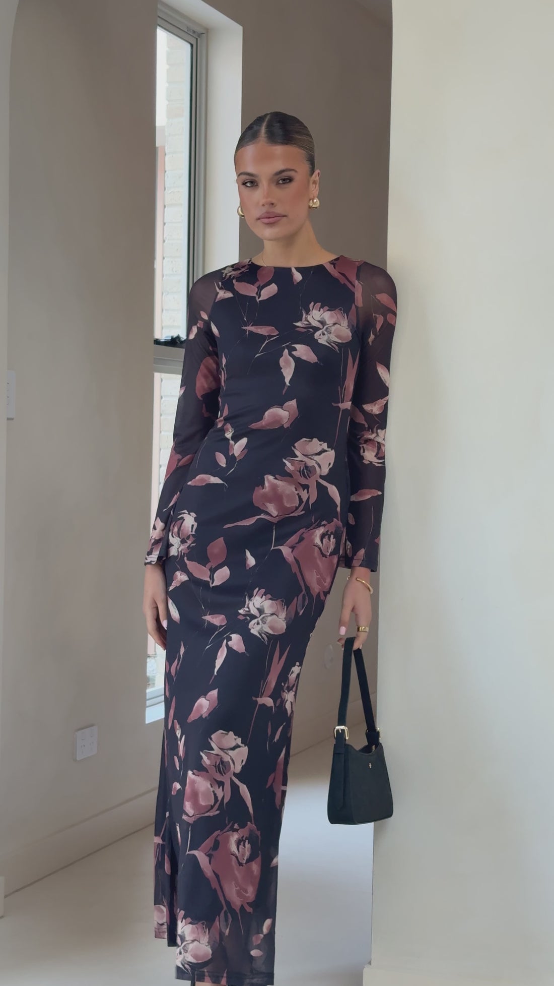 Koah Long Sleeve Maxi Dress - Flower Print - Billy J
