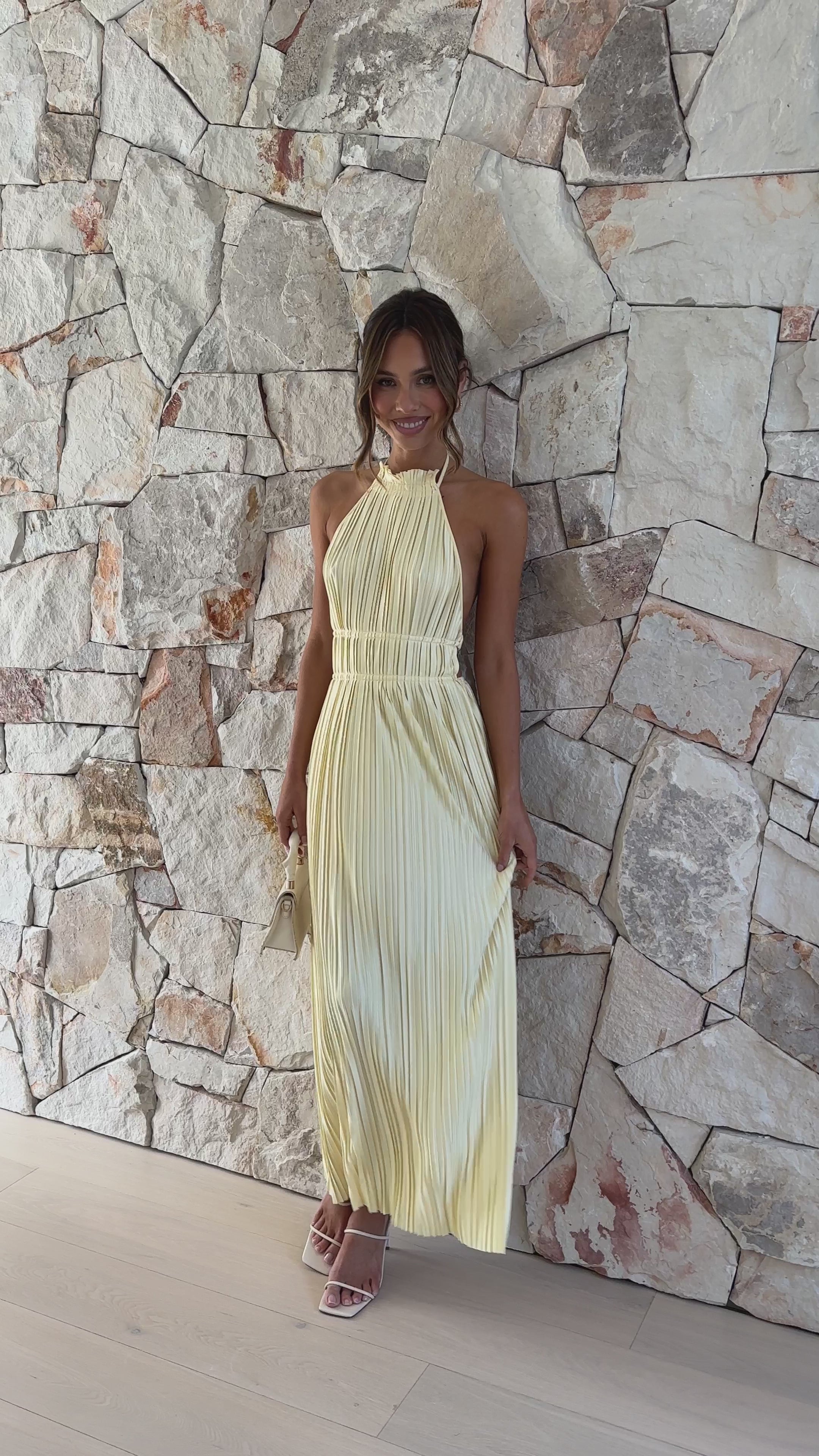 Load video: Frances Maxi Dress - Yellow - Billy J