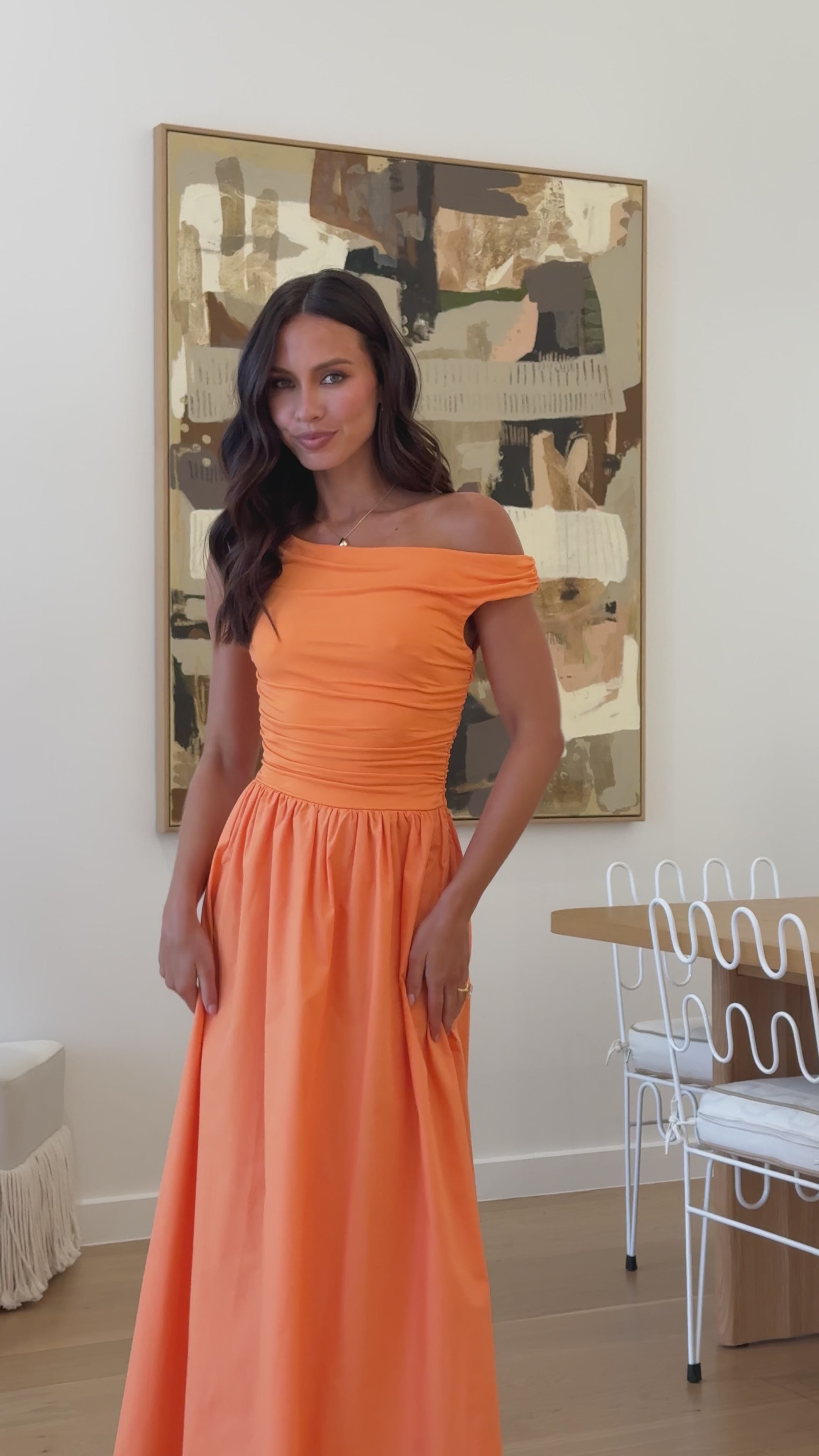 Load video: Immy Midi Dress - Melon - Billy J