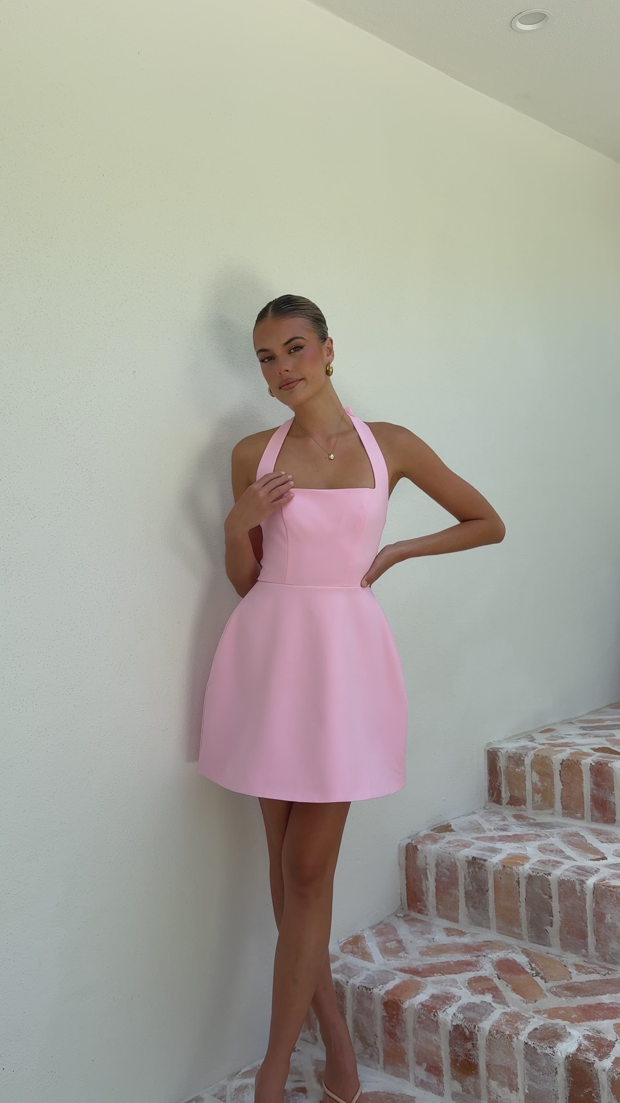 Load video: Madelyn Mini Dress - Pink - Billy J