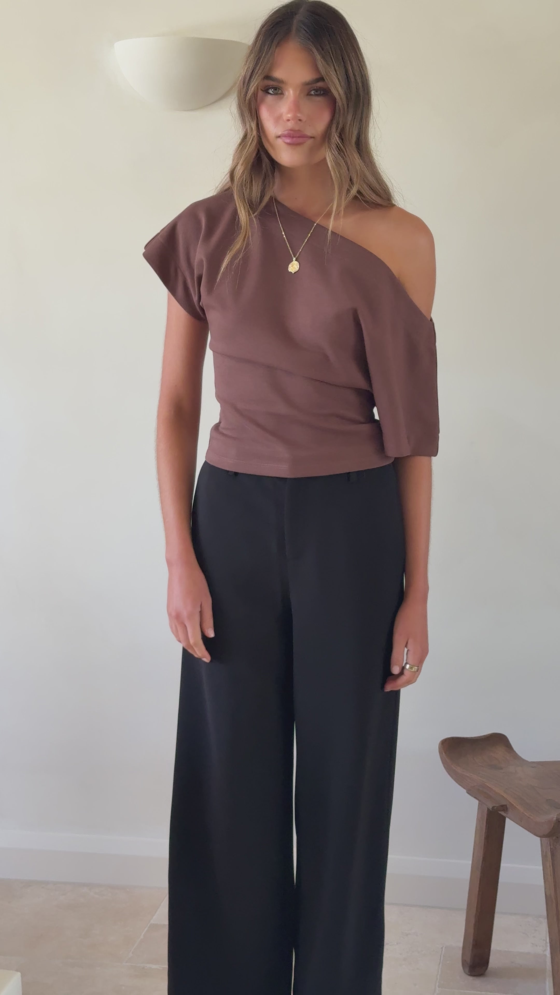 Load video: MVN Ady Wide Leg Pants - Black - Billy J