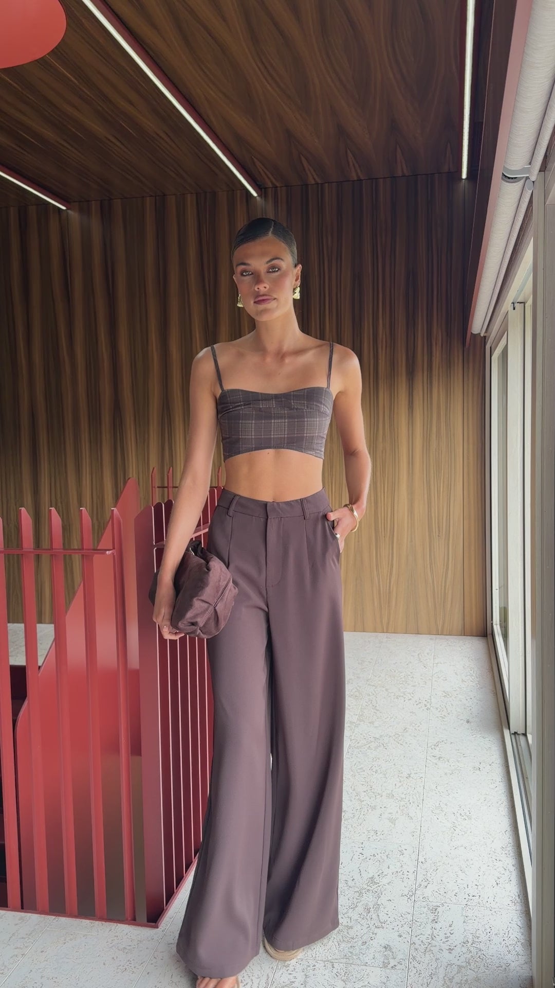 Maeva Tailored Pants - Brown - Billy J