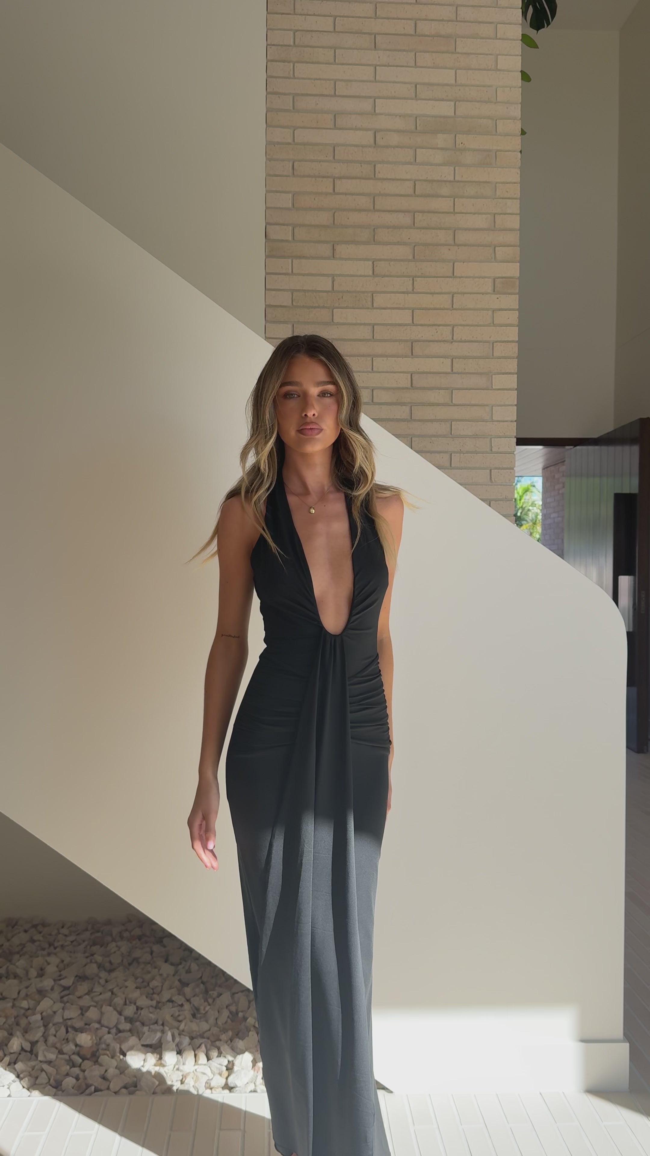 Load video: Remi Maxi Dress - Black - Billy J