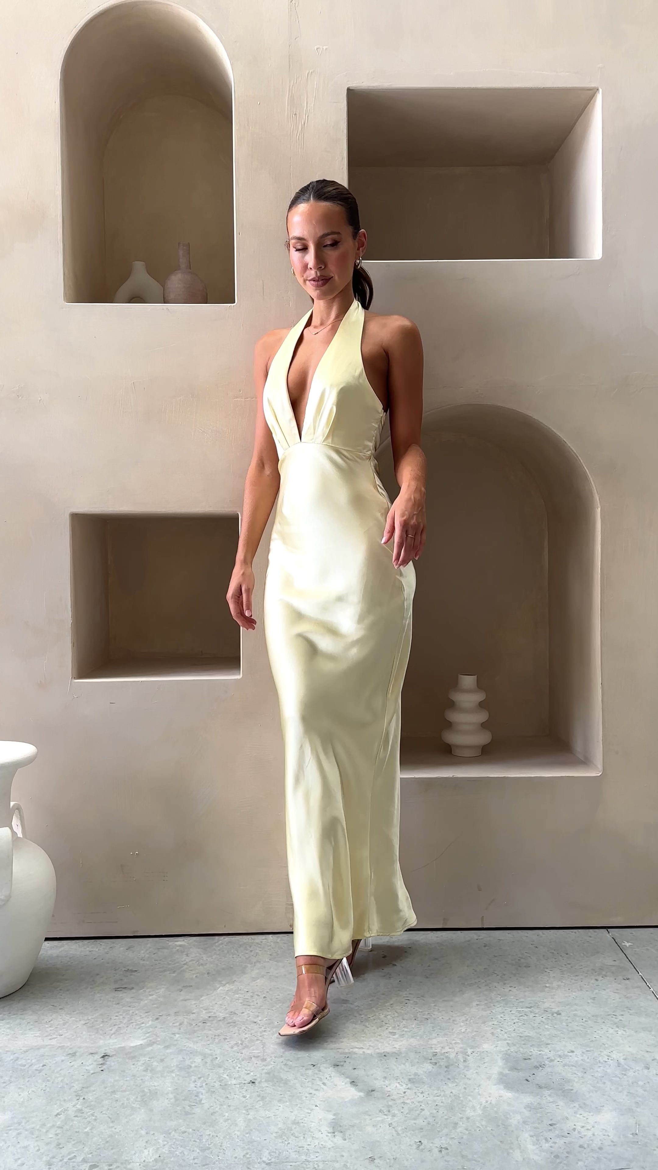 Load video: Chloe Maxi Dress - Yellow - Billy J