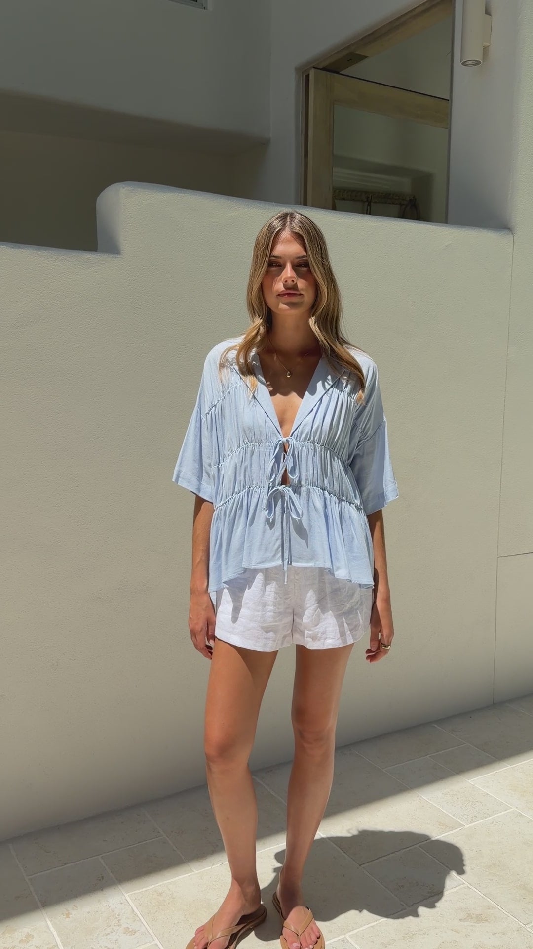 Load video: Kailey Top - Blue - Billy J
