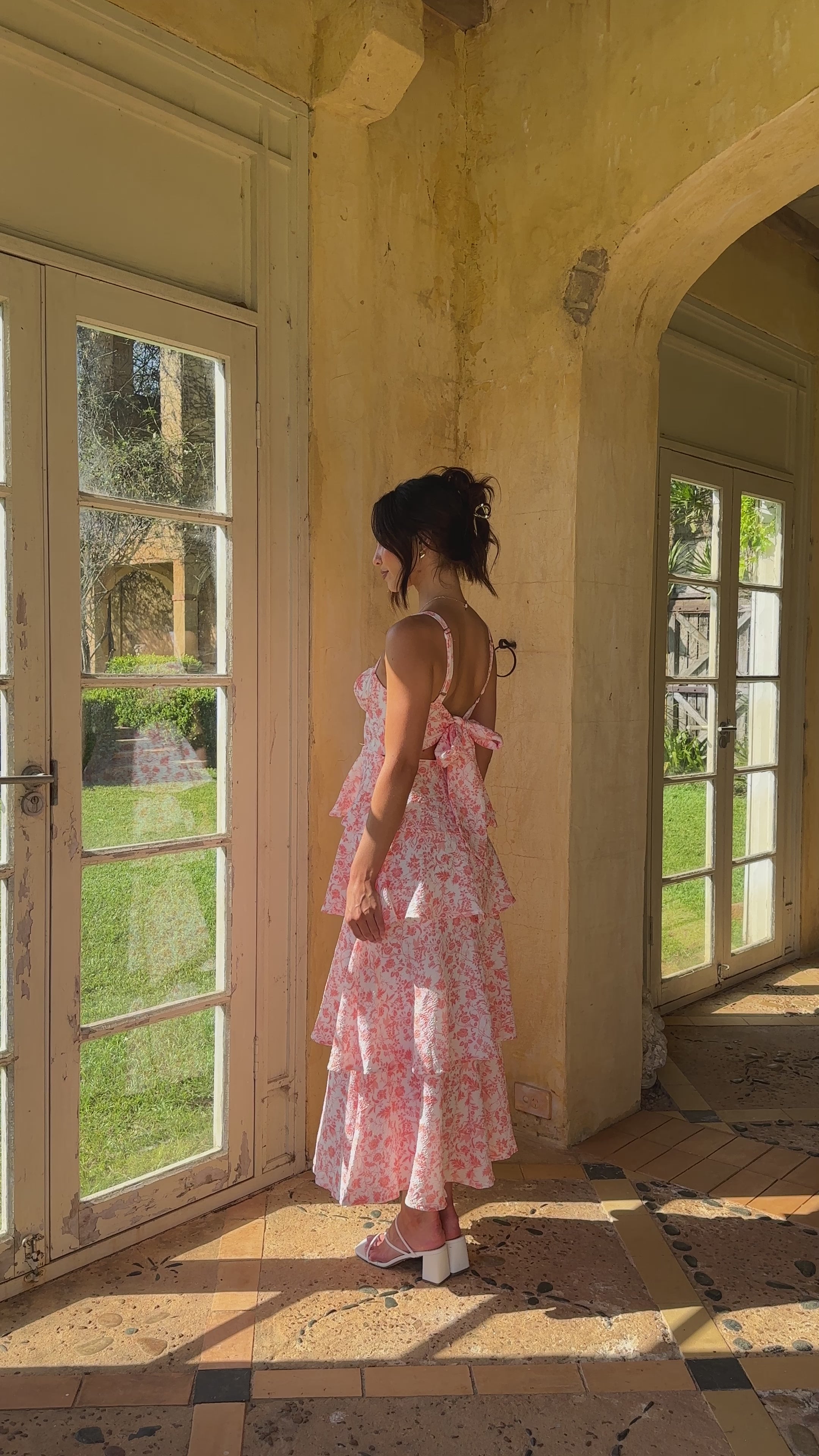 Load video: Page Maxi Dress - Peach Floral - Billy J