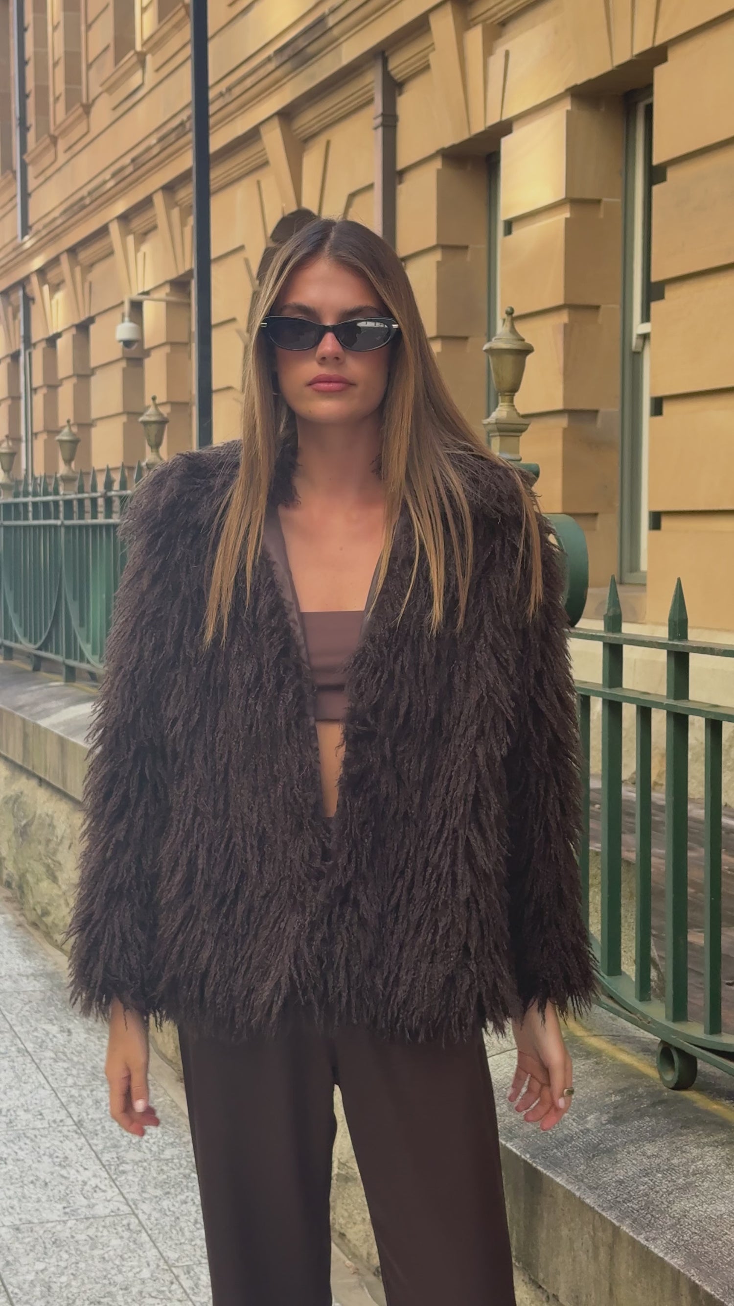 Chantelle Fur Jacket - Chocolate - Billy J