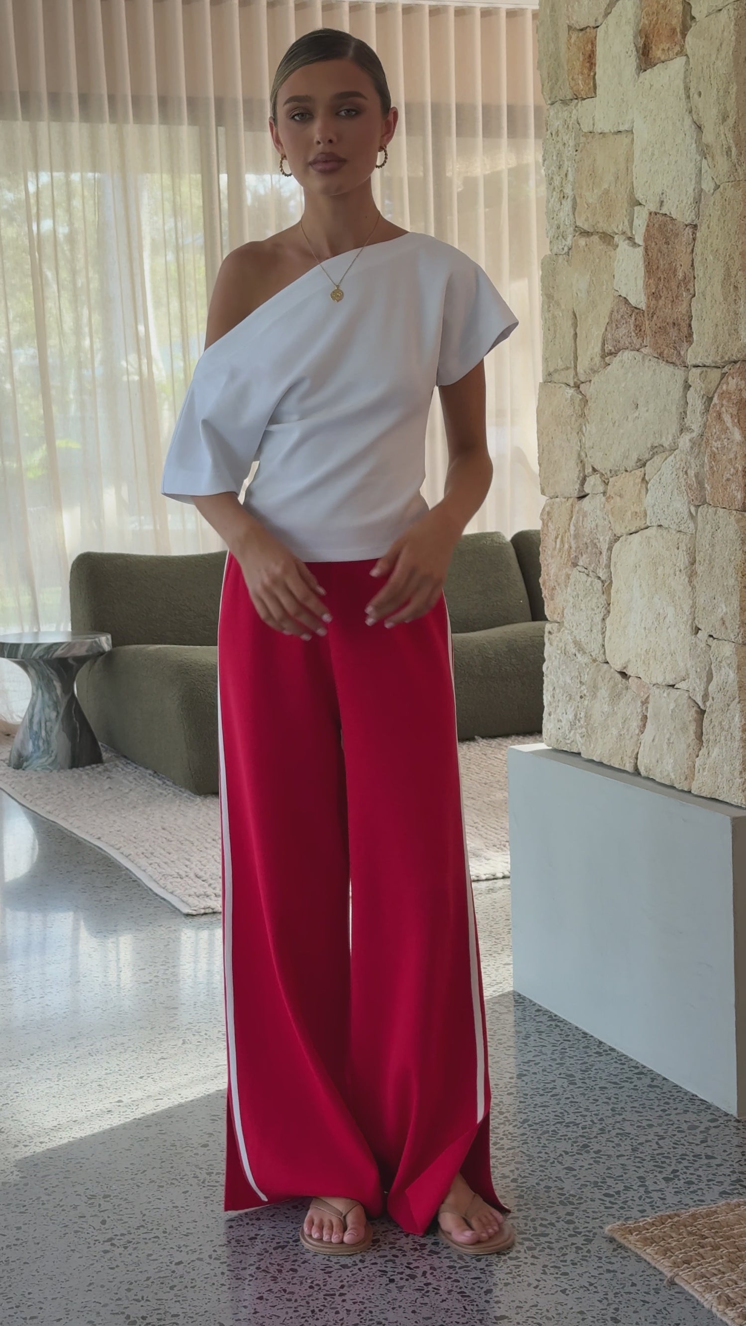 Jaysha Pants - Red/White - Billy J
