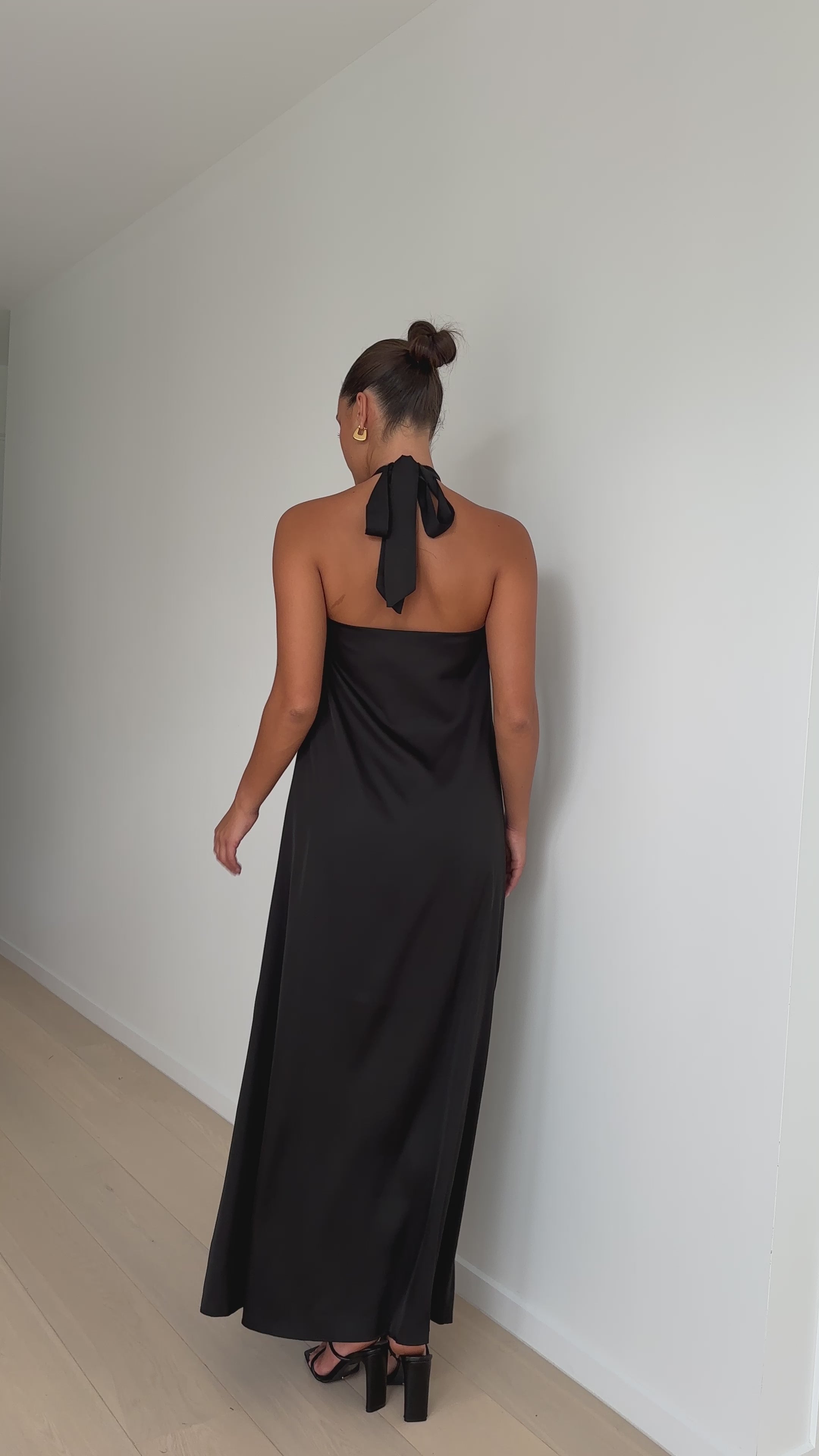 Load video: Monique Maxi Dress - Black - Billy J
