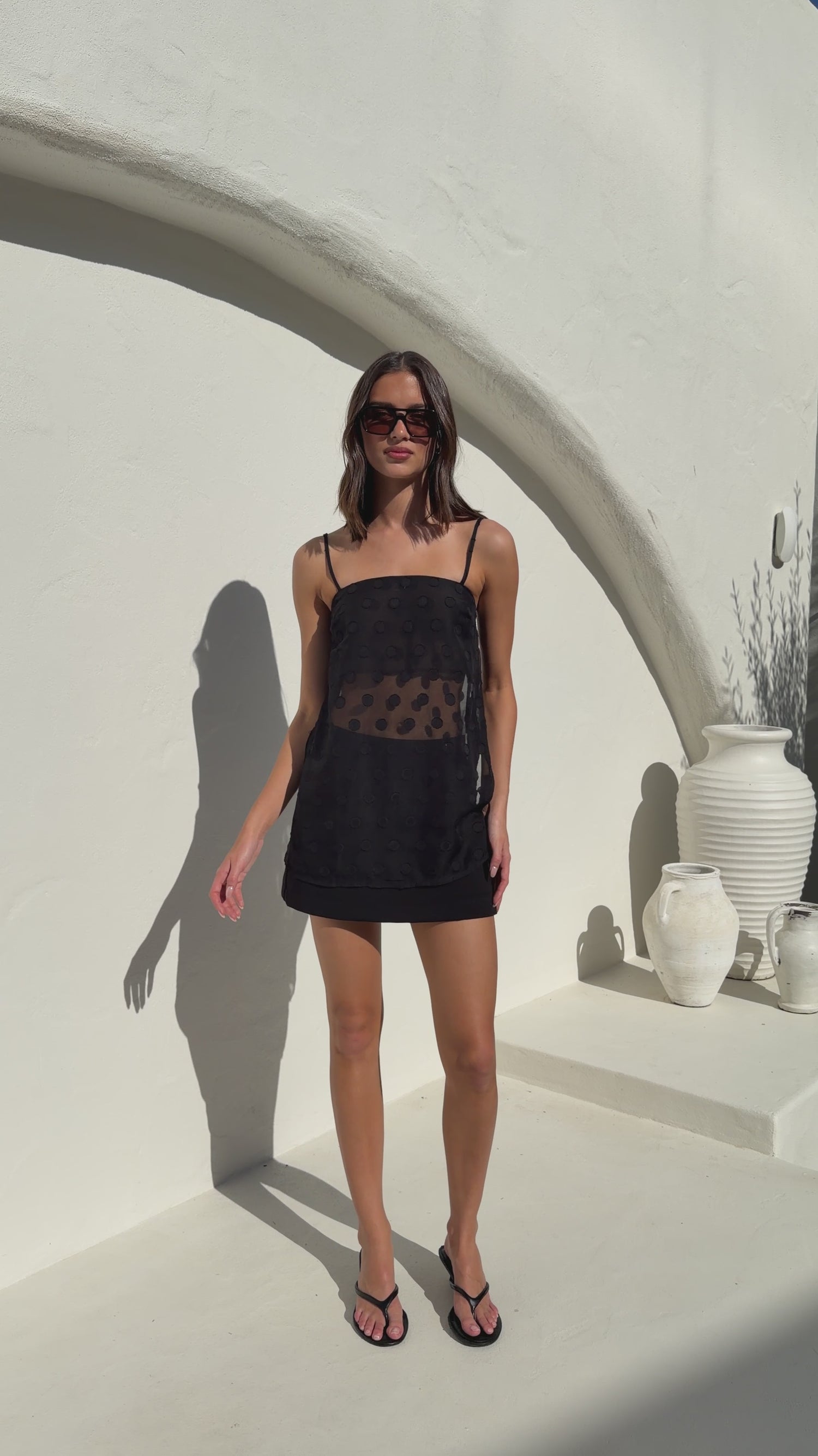 Rubi Semi Sheer Top - Black Spot - Billy J