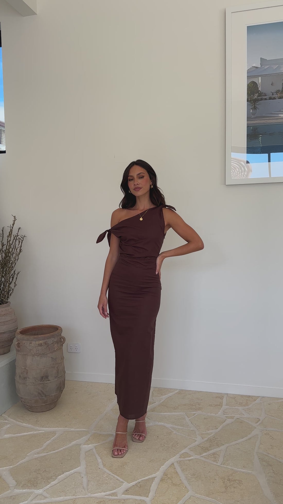 Simone Maxi Dress - Chocolate - Billy J
