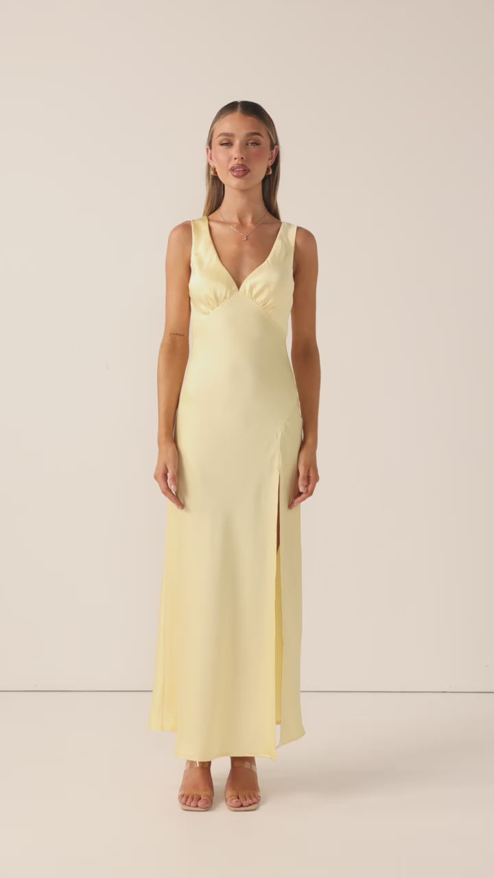 Load video: Taylor Maxi Dress - Lemon