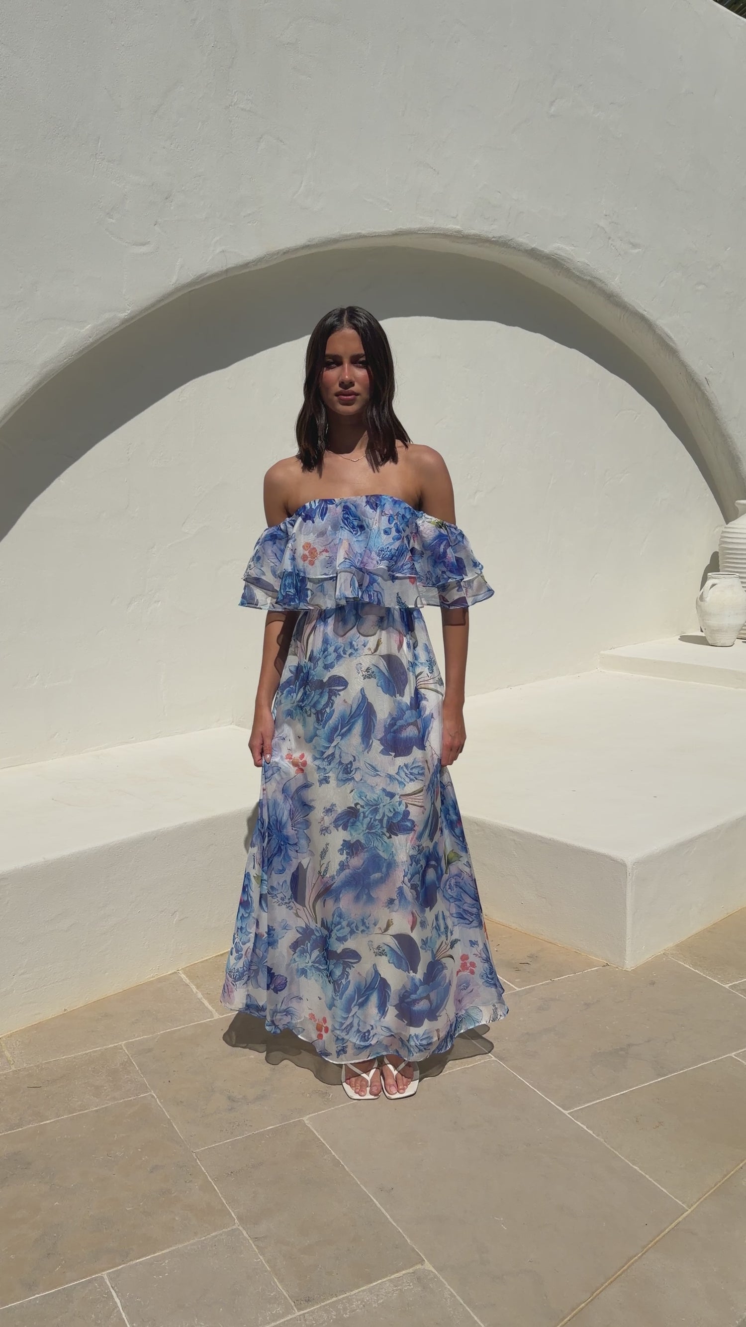 Adele Maxi Dress - Blue Floral - Billy J