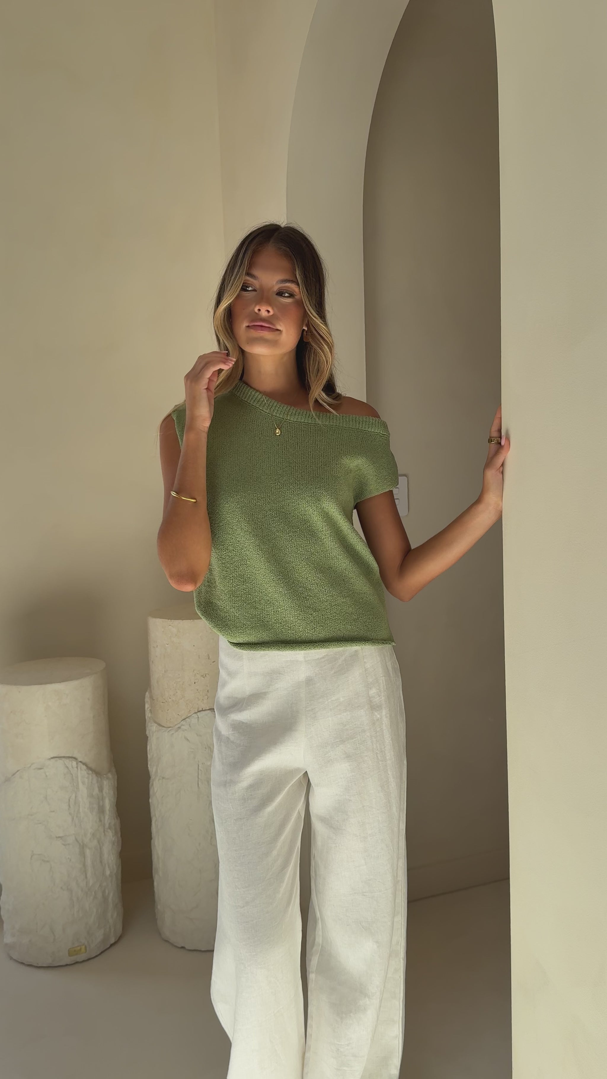 Robin Off Shoulder Top - Olive - Billy J