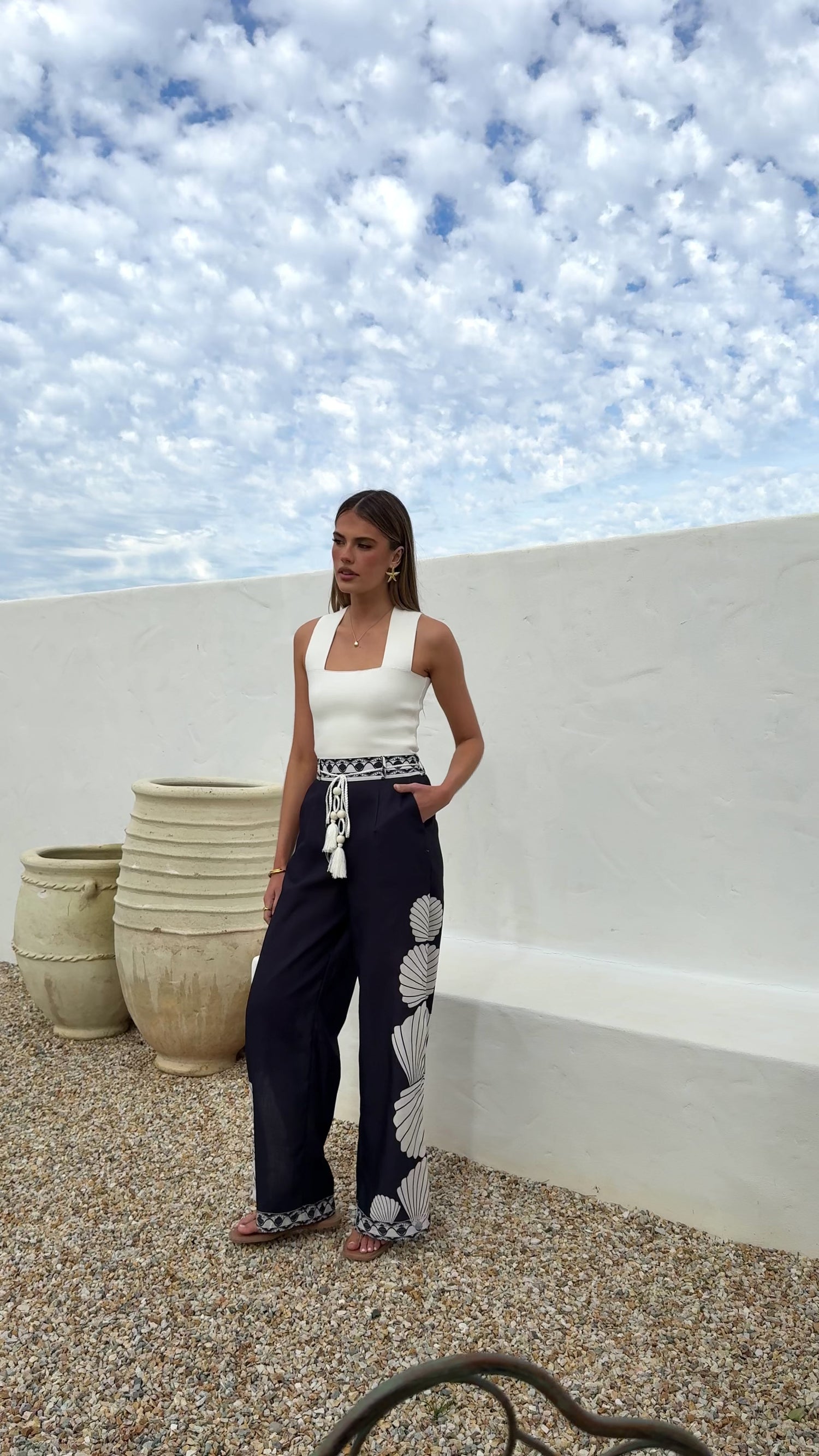 Tessa Wide Leg Pants - Black - Billy J
