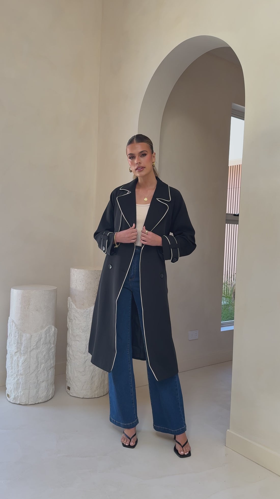 Blanca Trench Coat - Black - Billy J