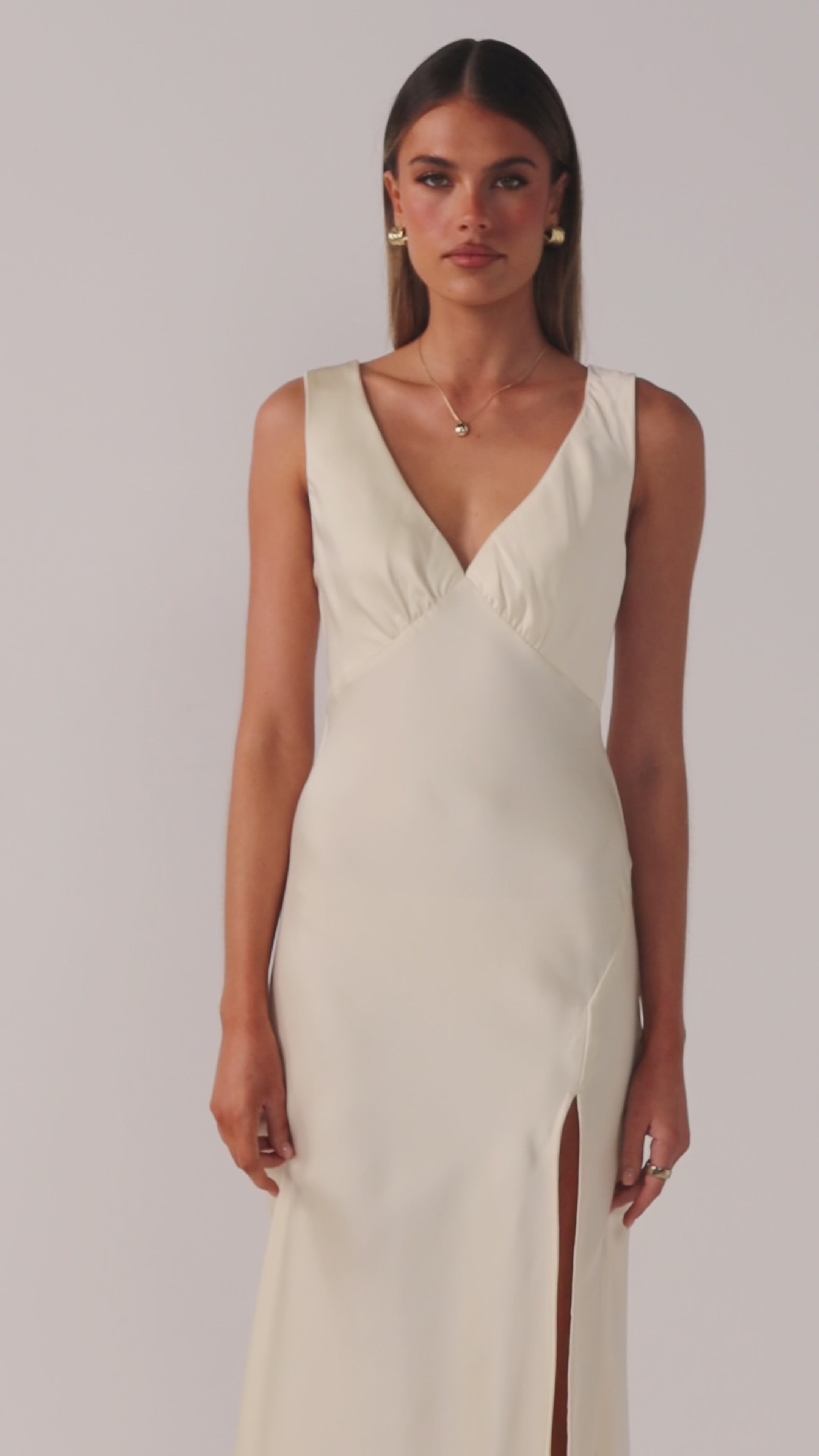 Load video: Taylor Maxi Dress - Ivory