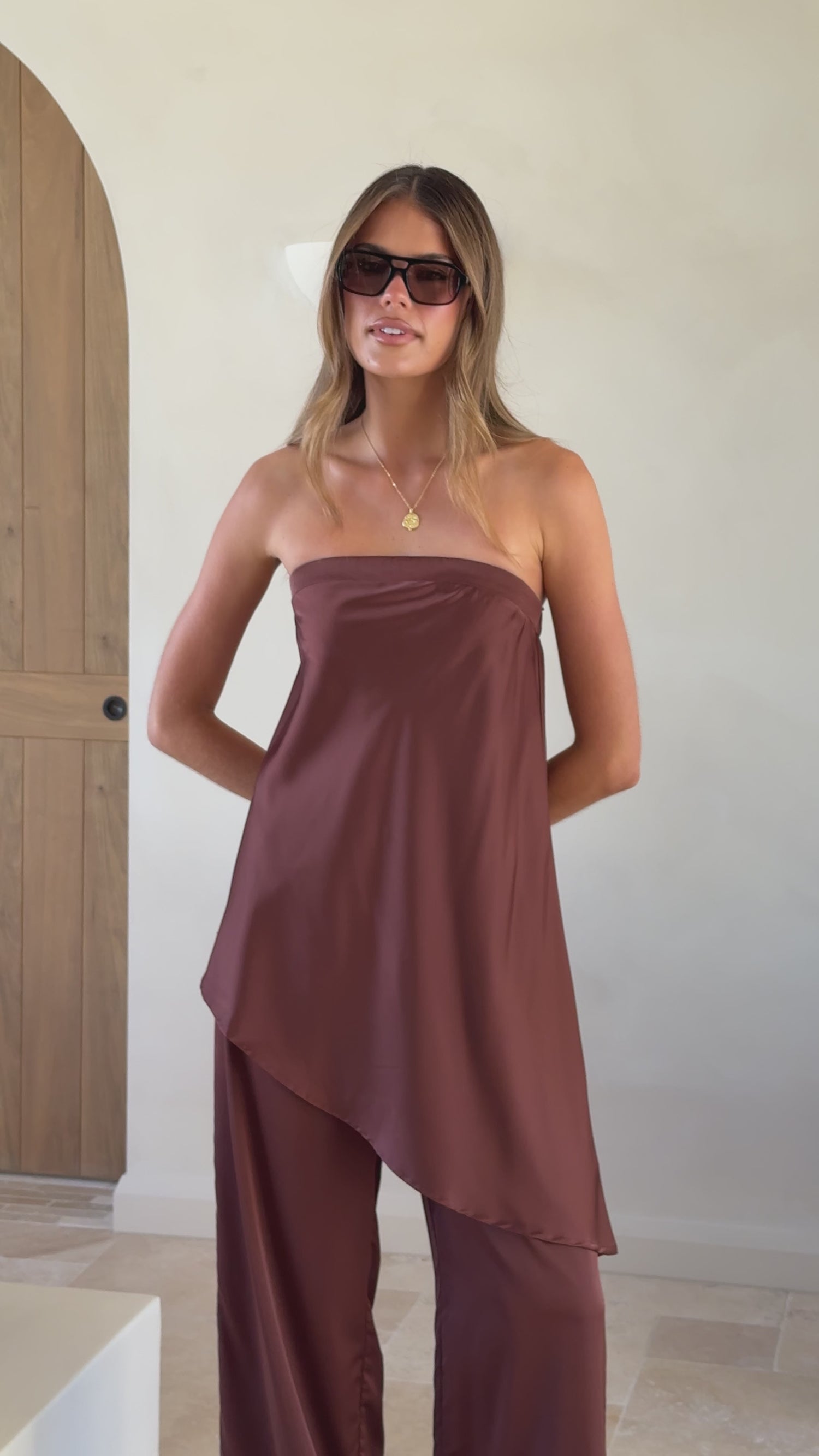 Tova Strapless Top - Chocolate - Billy J