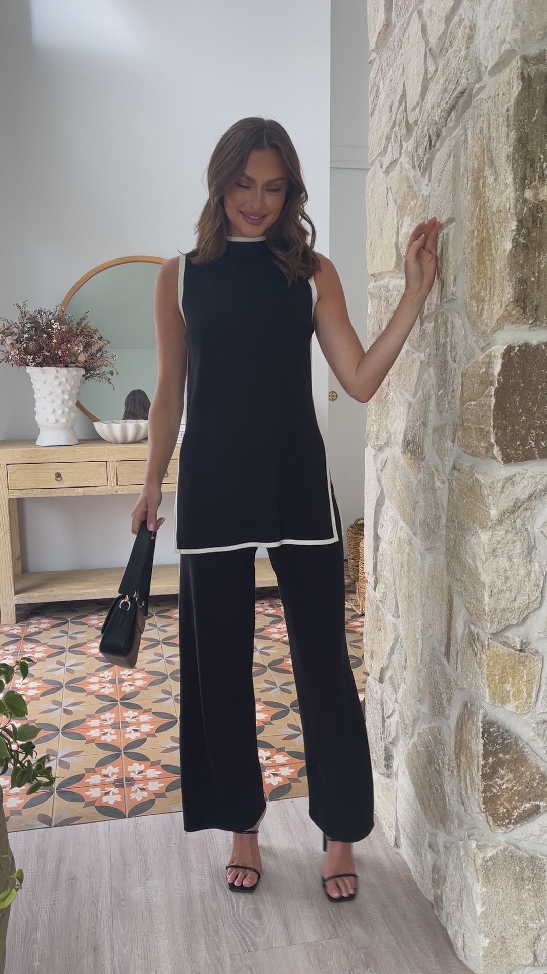 Load video: Newport Pants - Black/White - Billy J