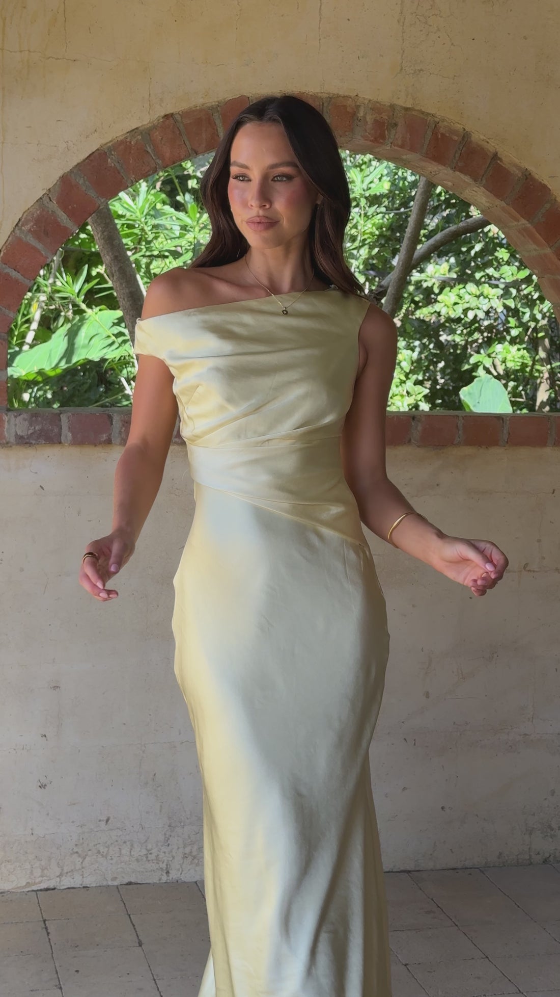 Auria Off Shoulder Maxi Dress - Yellow - Billy J