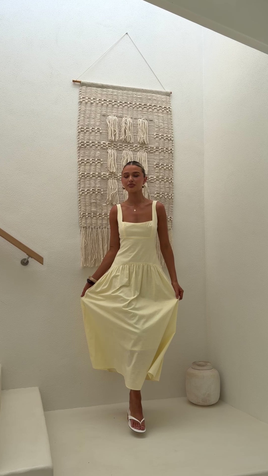 Lucy Drop Waist Maxi Dress - Butter - Billy J