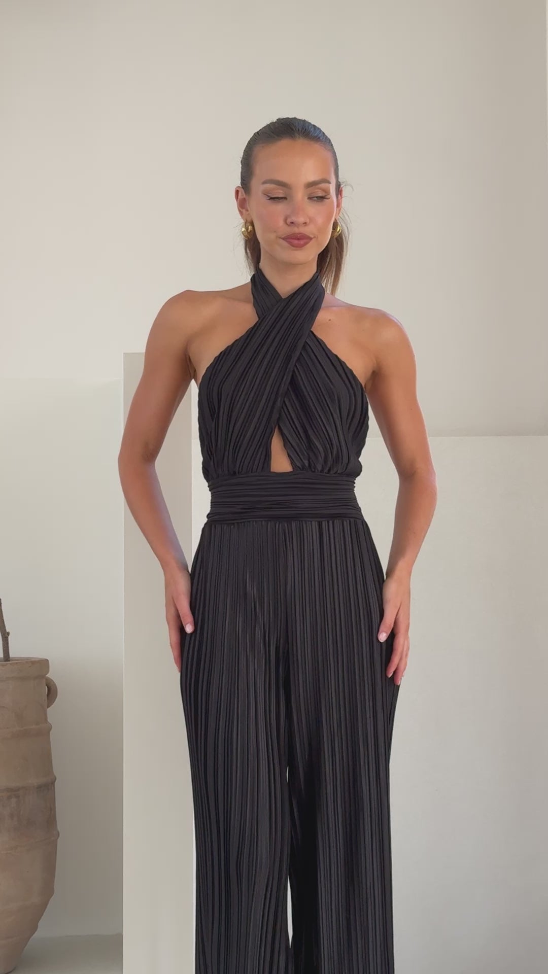 Load video: Frances Jumpsuit - Black - Billy J