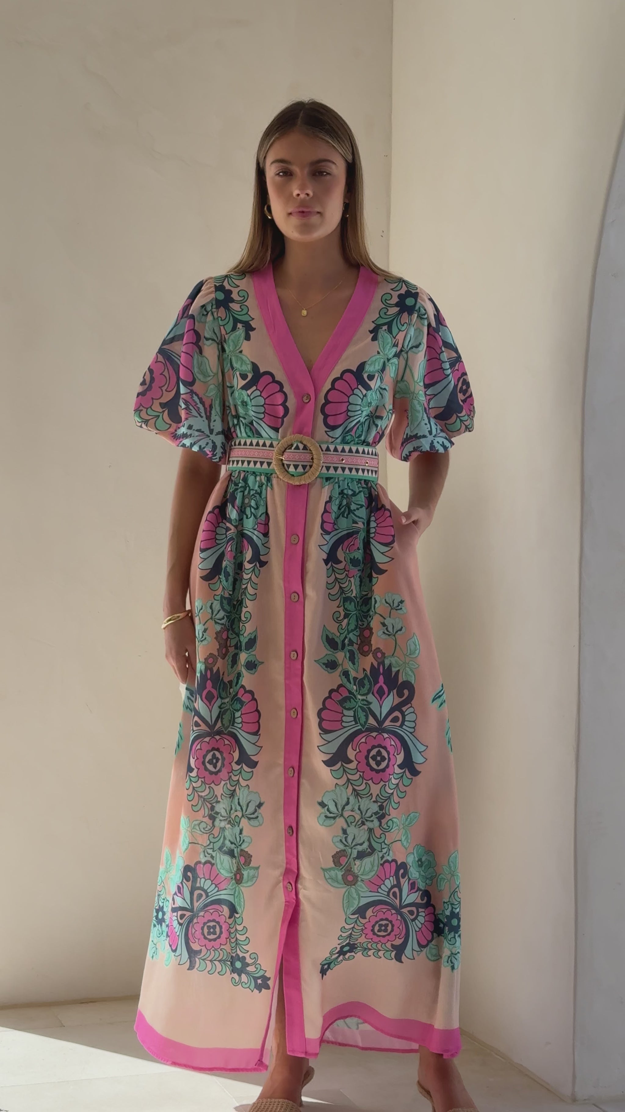 Dali Maxi Dress - Island Bloom Pink - Billy J