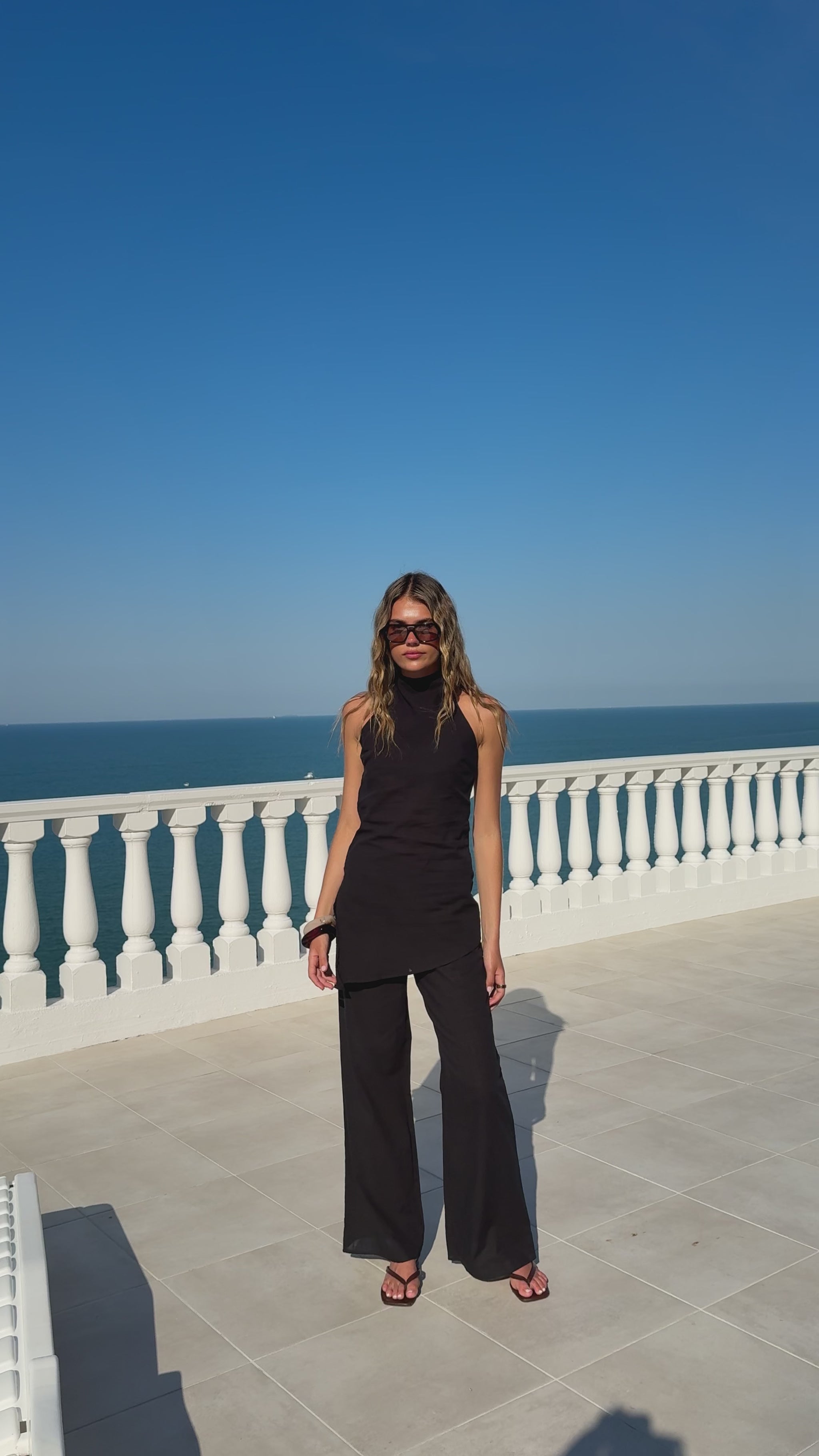 Clover Halter Top and Pants Set - Black - Billy J