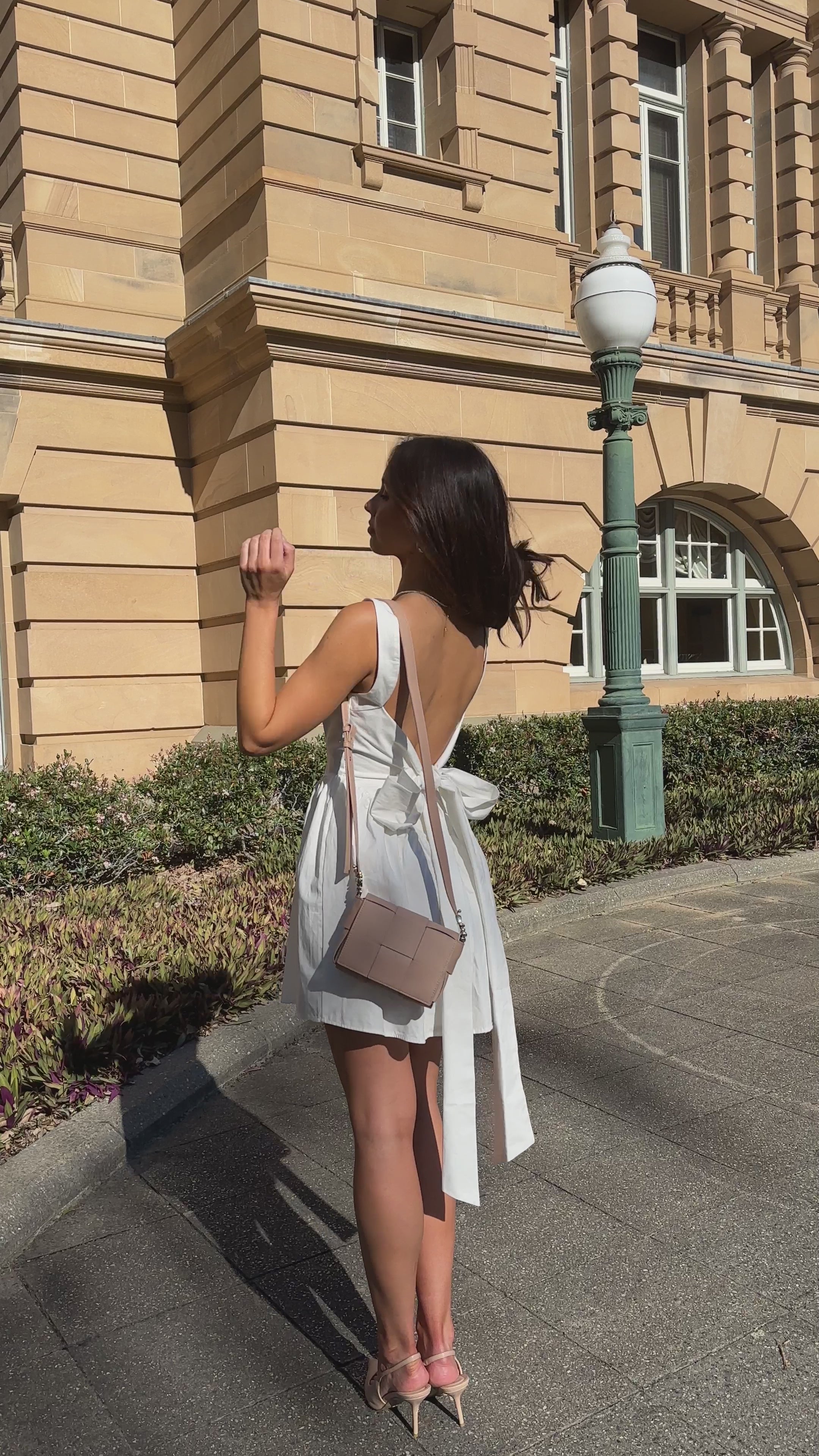 Load video: Sadzi Mini Dress - White - Billy J