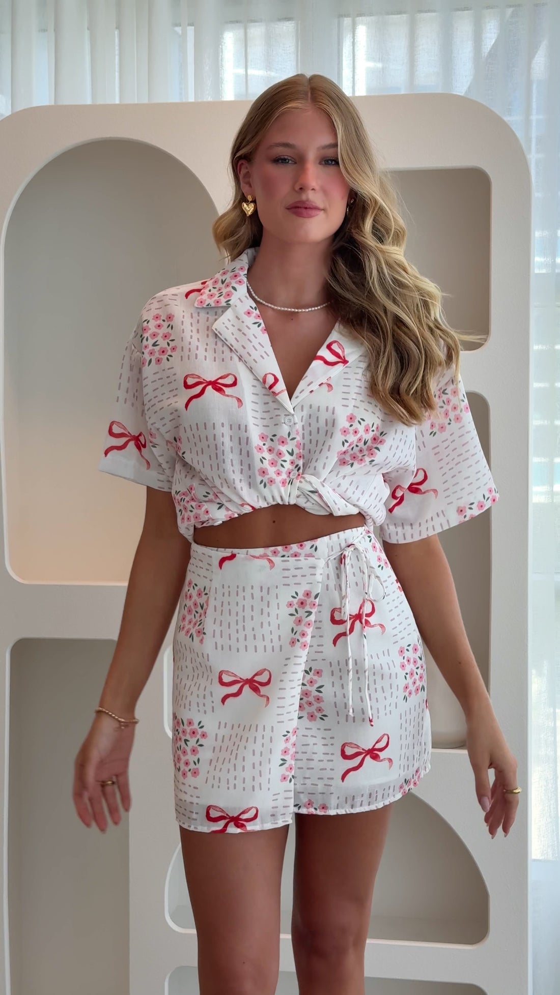 Abilene Wrap Mini Skirt - Sweet Bow Pink - Billy J