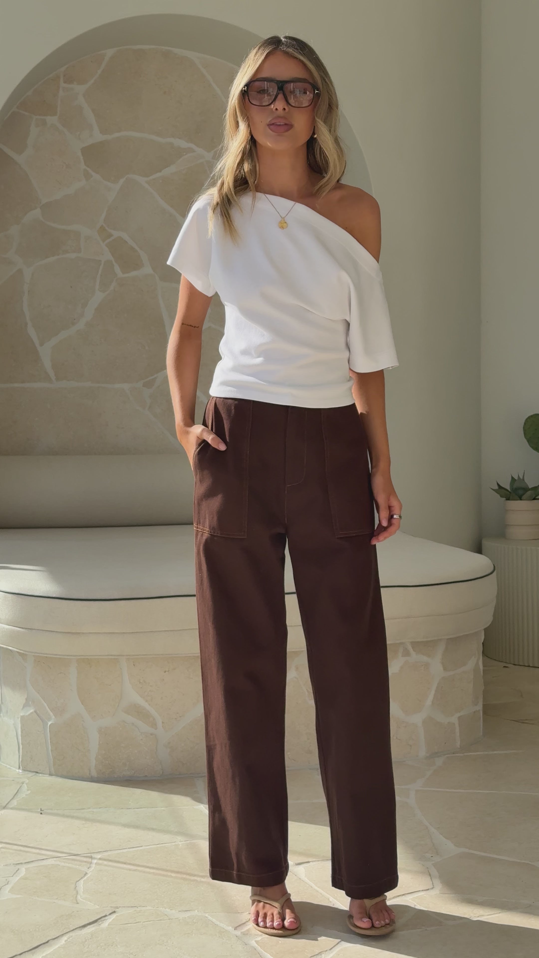 Load video: Amy Pants - Chocolate Denim - Billy J