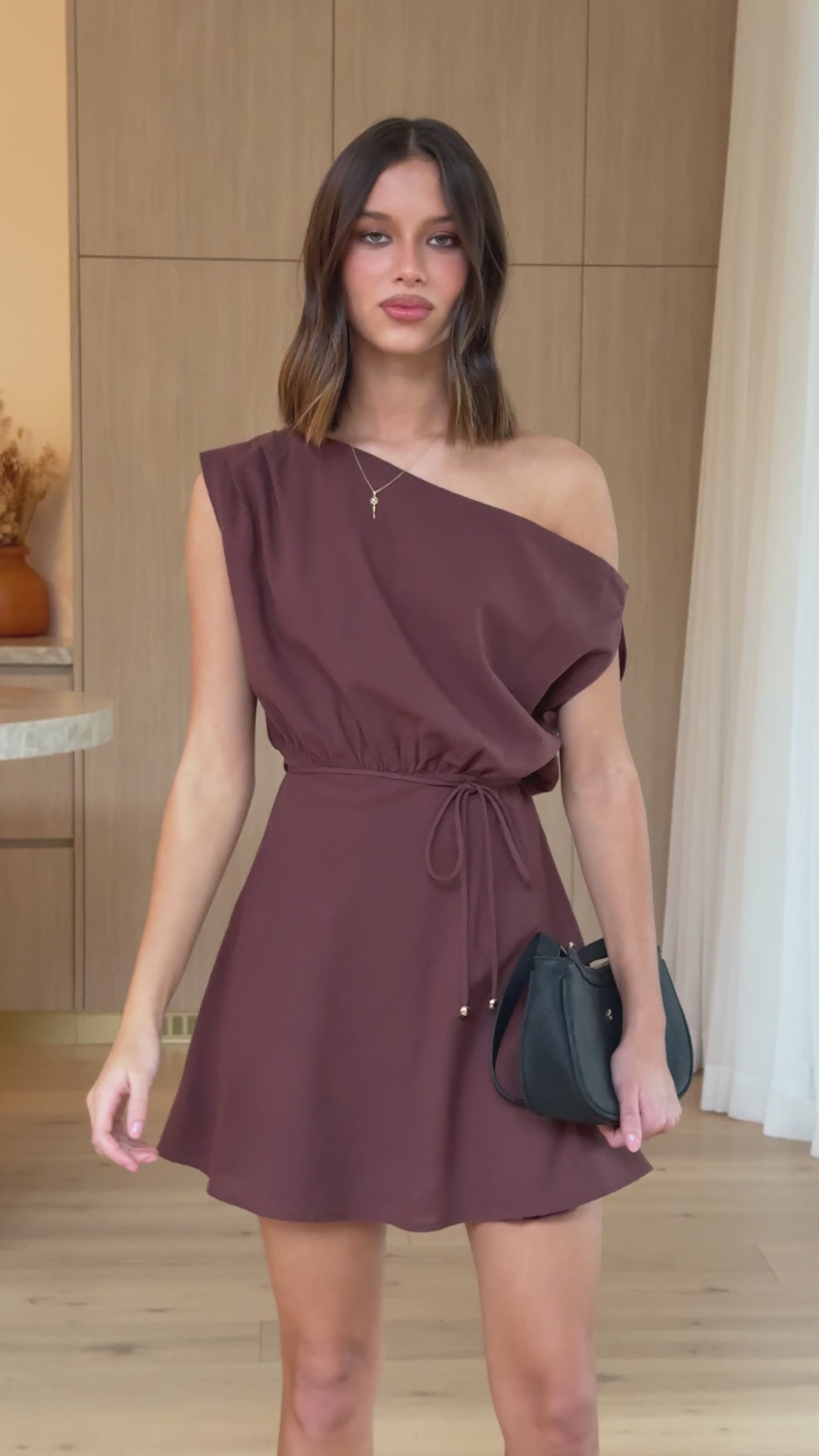 Tallie Mini Dress - Chocolate - Billy J