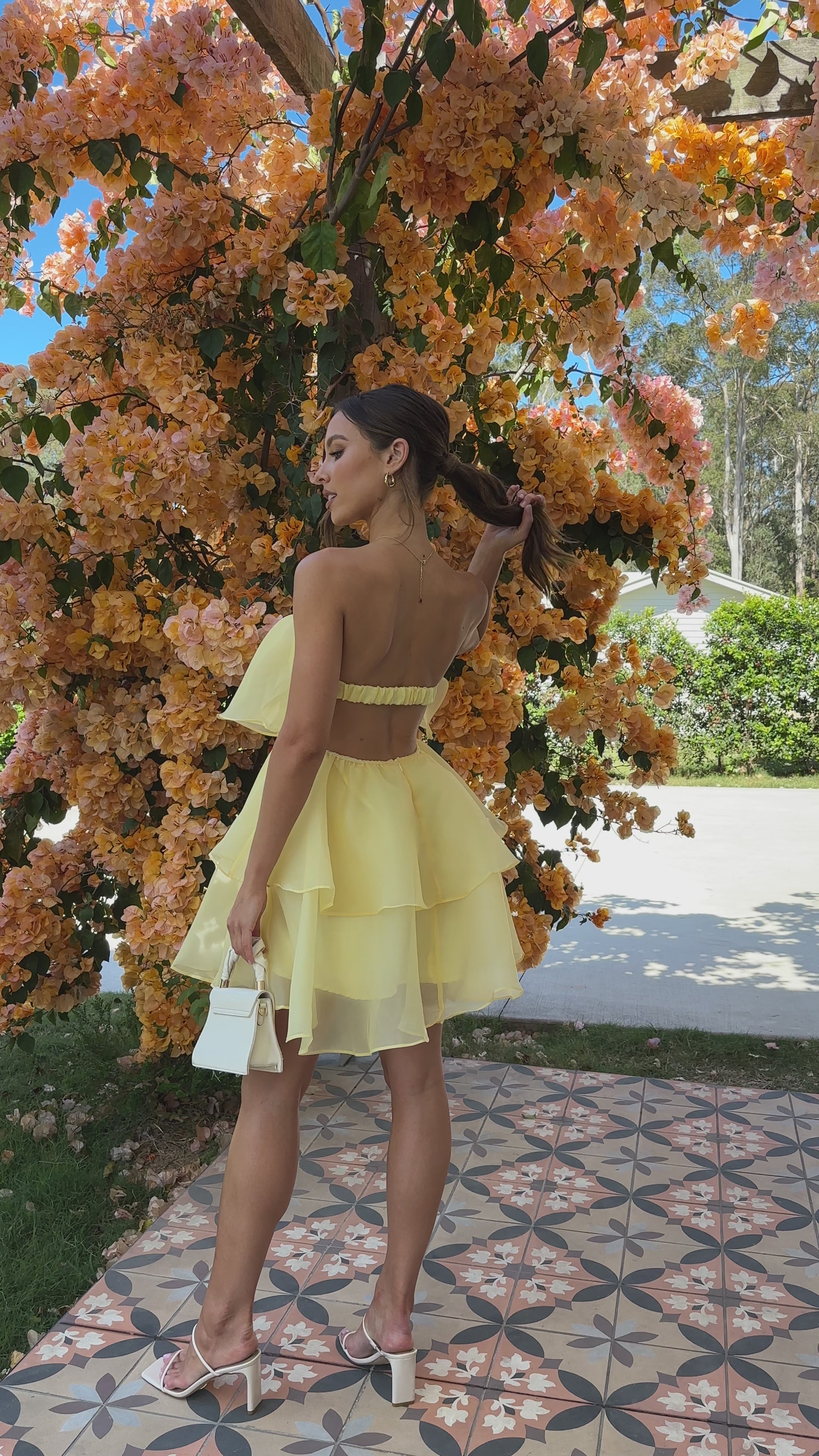 Load video: Fantasia Mini Dress - Yellow - Billy J