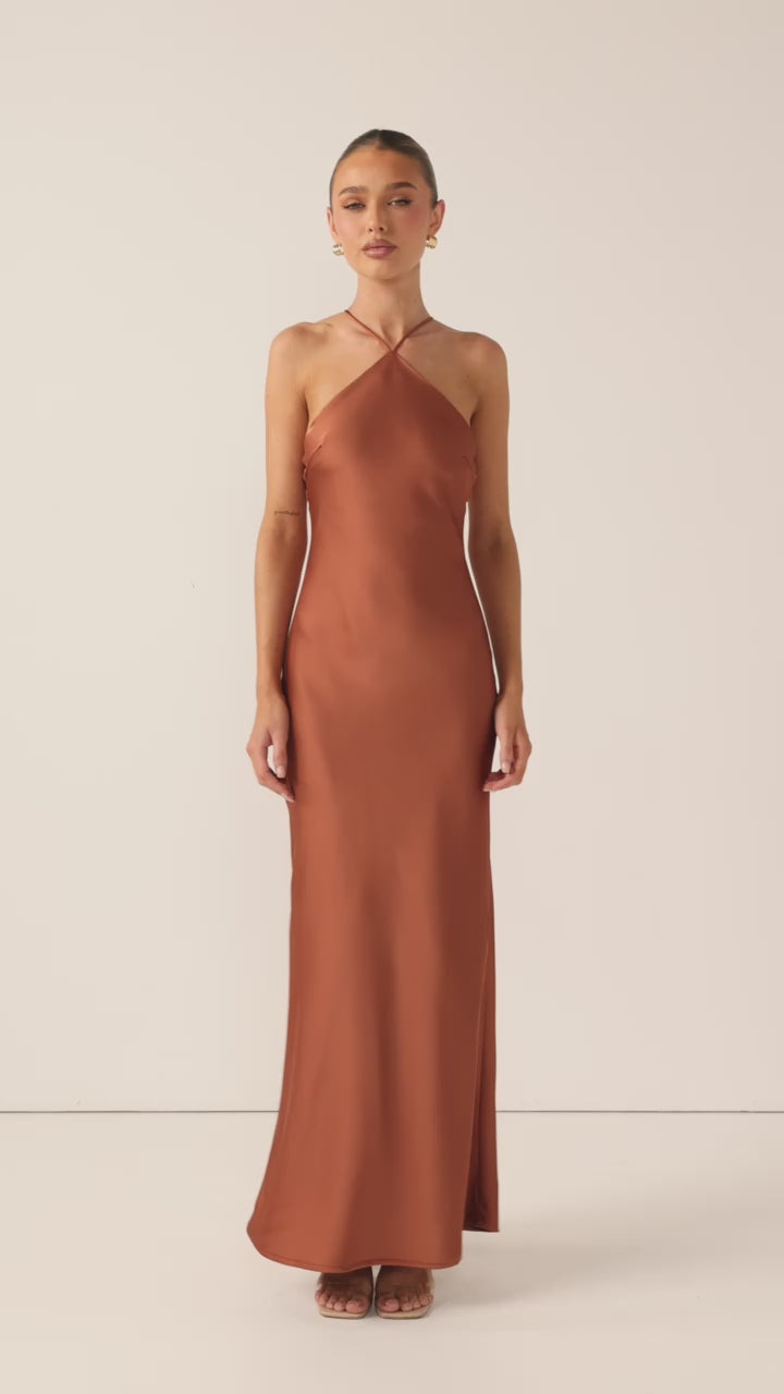 Load video: Chiara Maxi Dress - Copper
