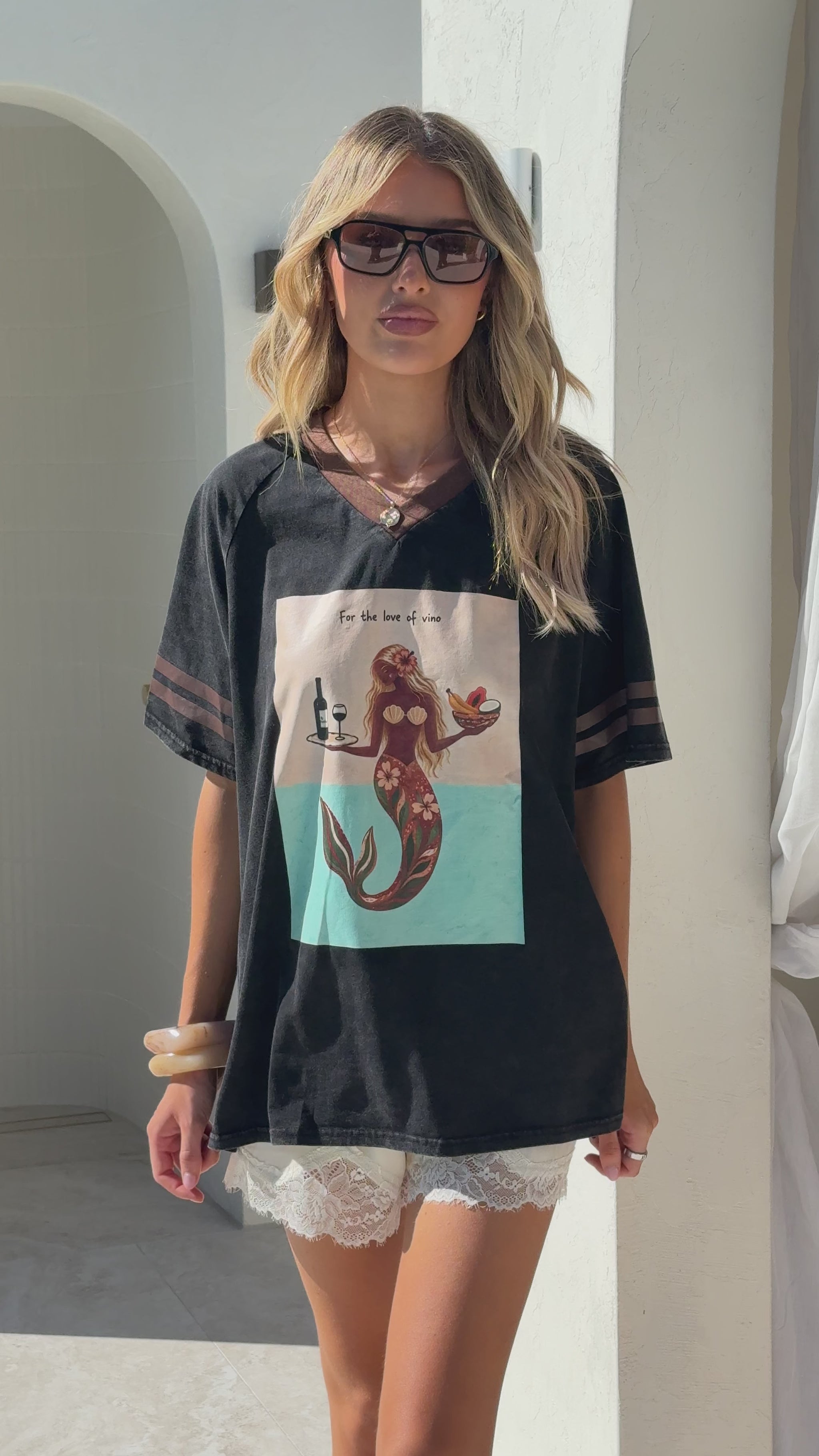 Love Of Vino Tee - Black/Choc - Billy J