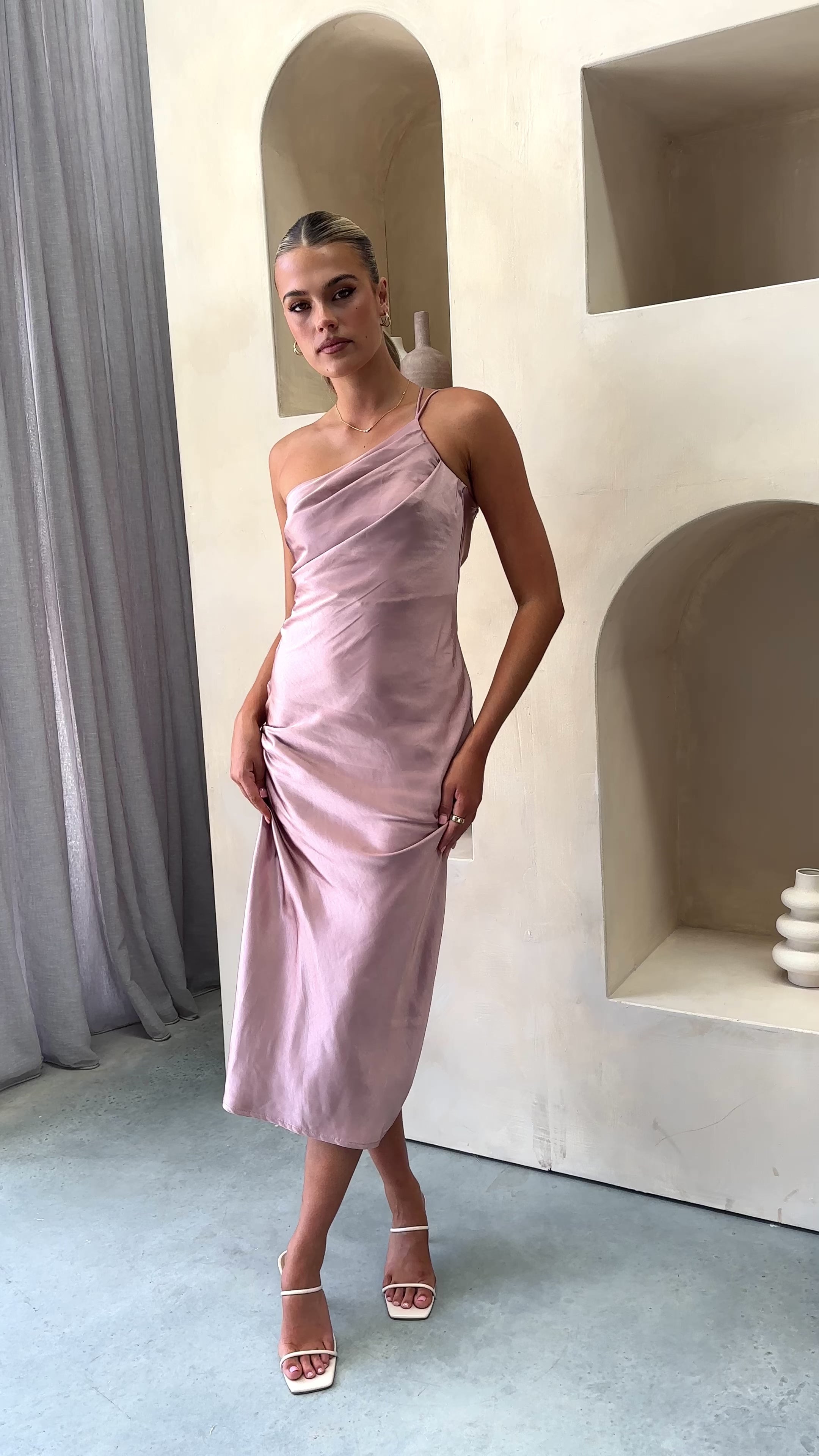 Load video: Josephina Midi Dress - Dusty Pink - Billy J