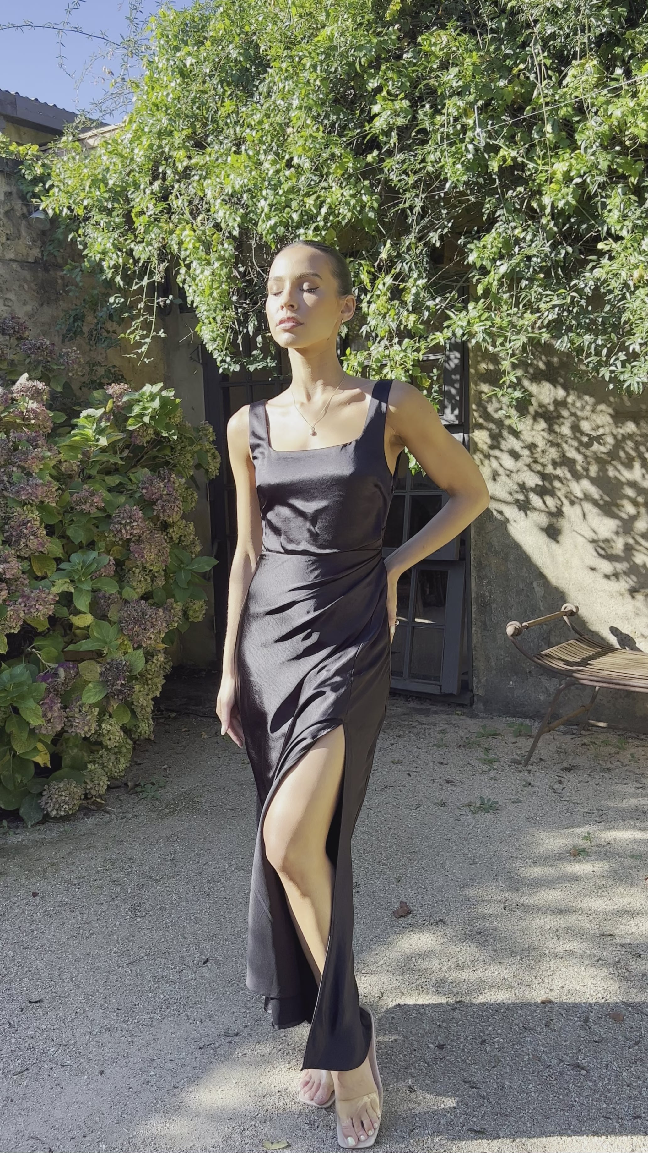 Load video: Alaria Maxi Dress - Black - Billy J